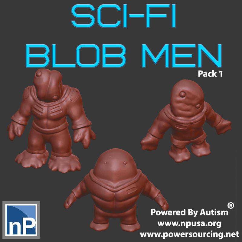 Sci-Fi Blob Men, pack 1 3d model