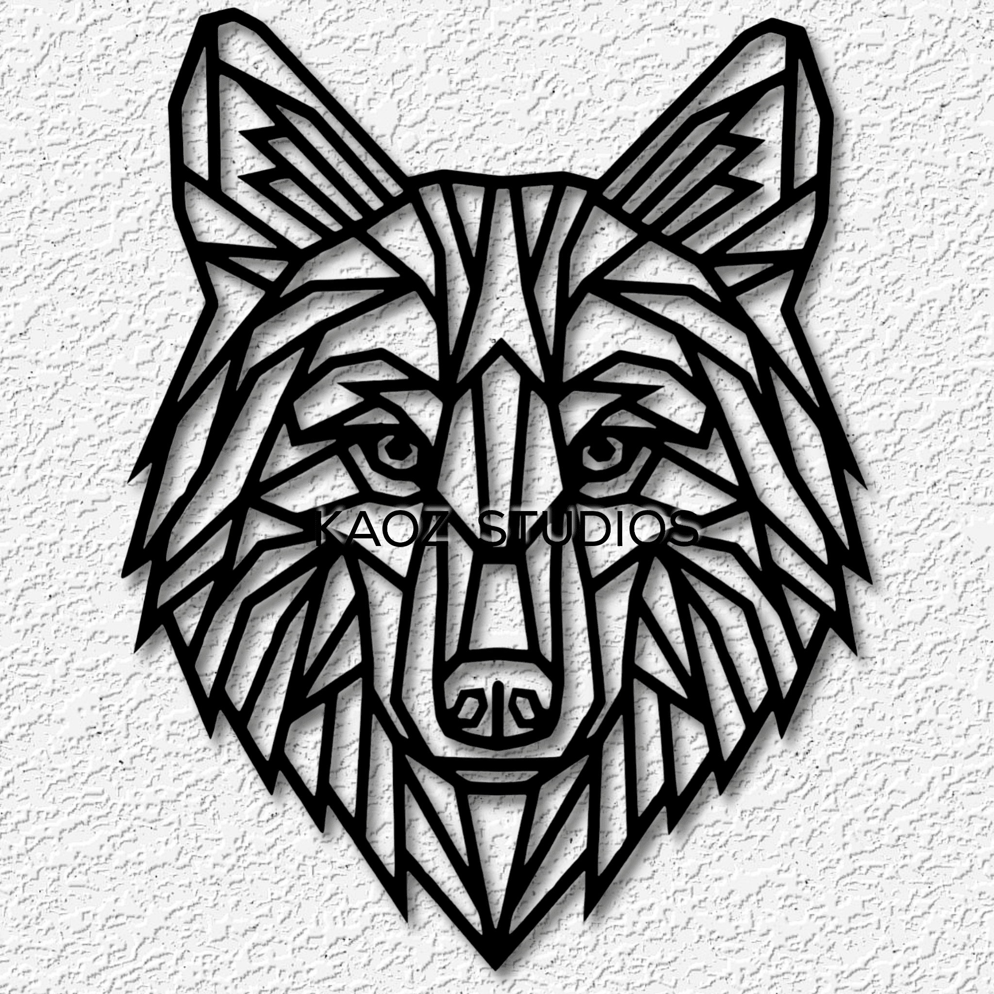 geometric wolf wall art geometrical wolf wall decor 3d model