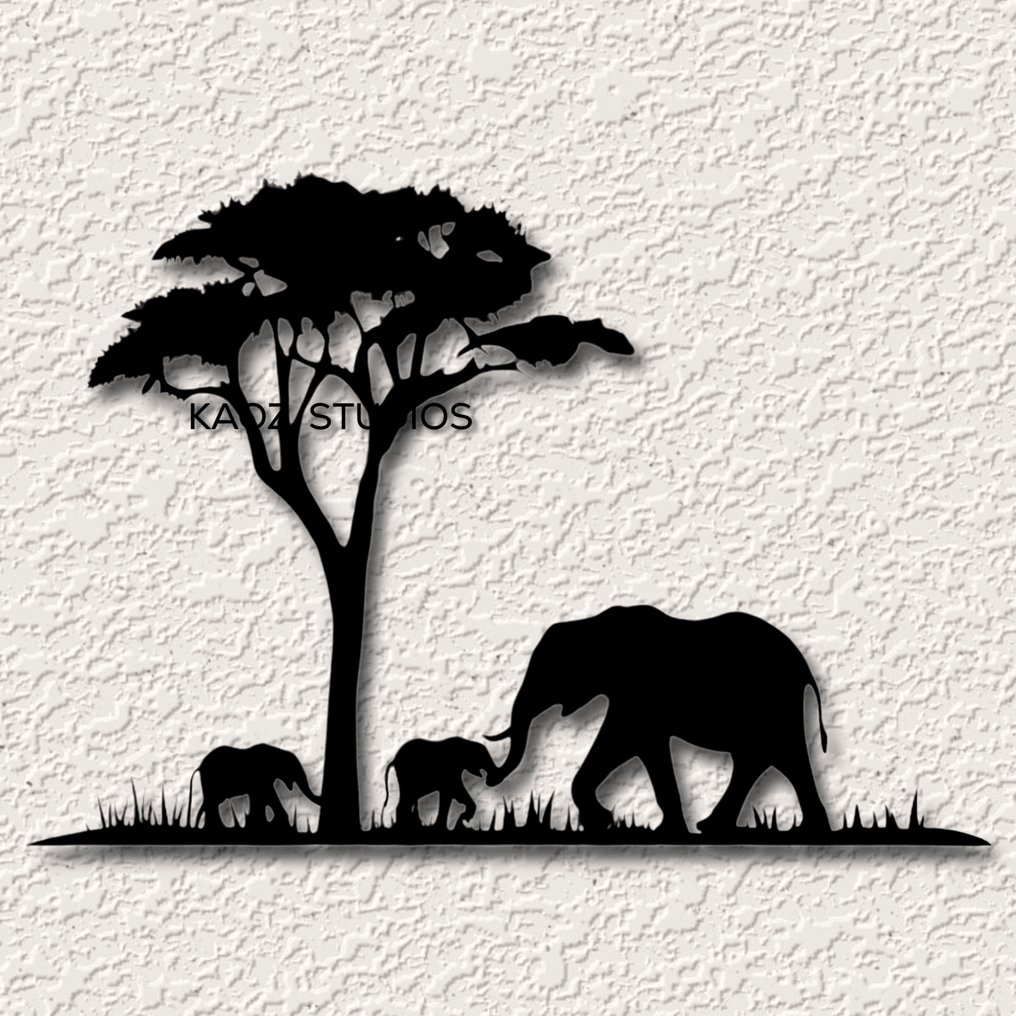 elephants wall art safari wall decor African savannah decoration 3d model