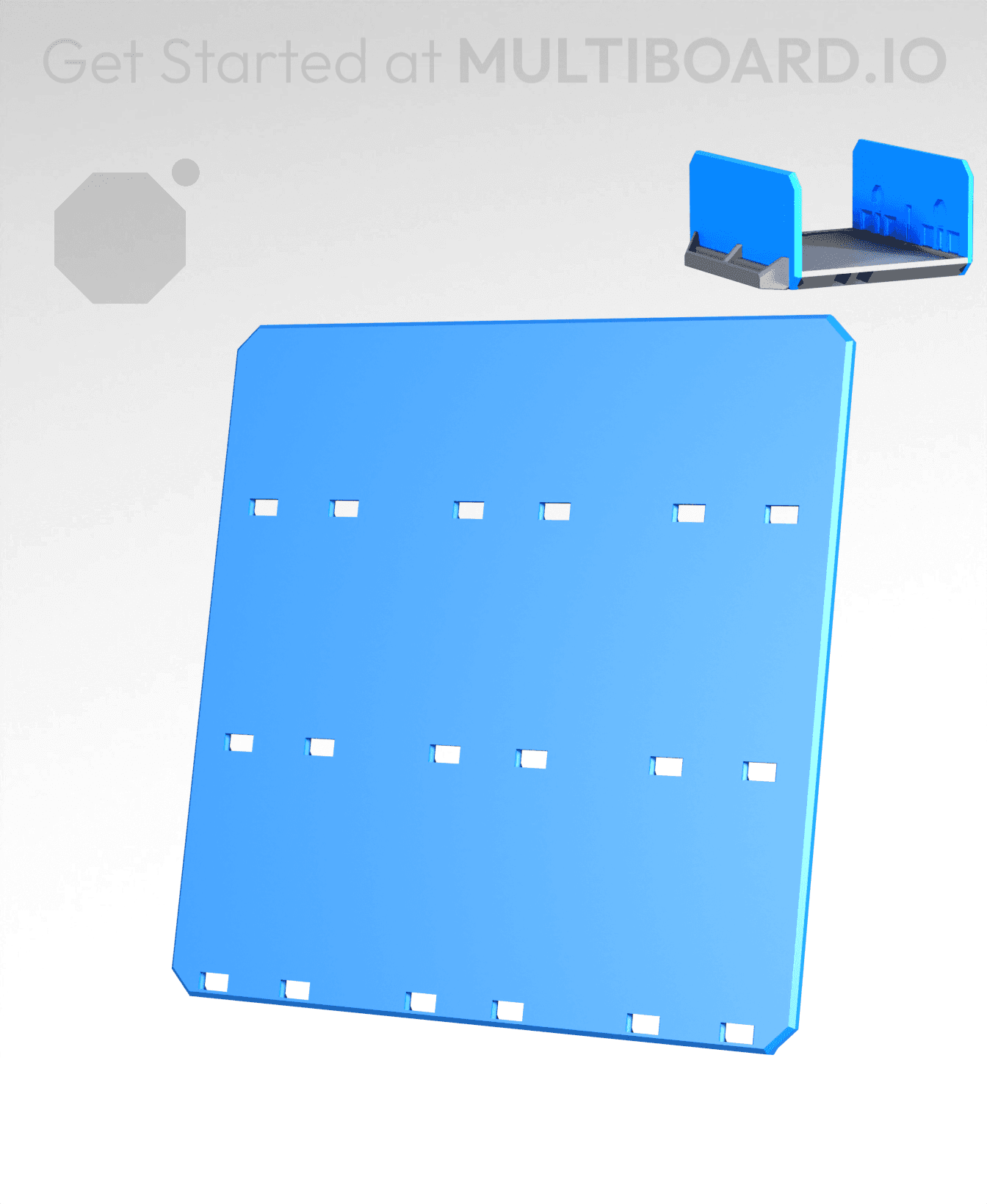 3x3H - Full Holes - Multibin Drawer Faceplate 3d model