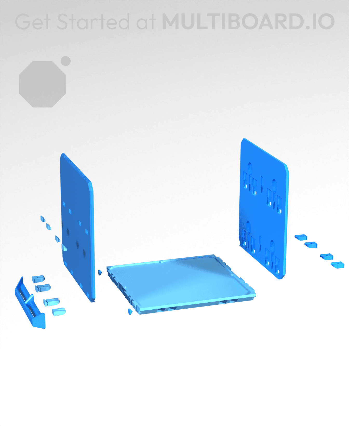 3x3H - Full Holes - Multibin Drawer Faceplate 3d model