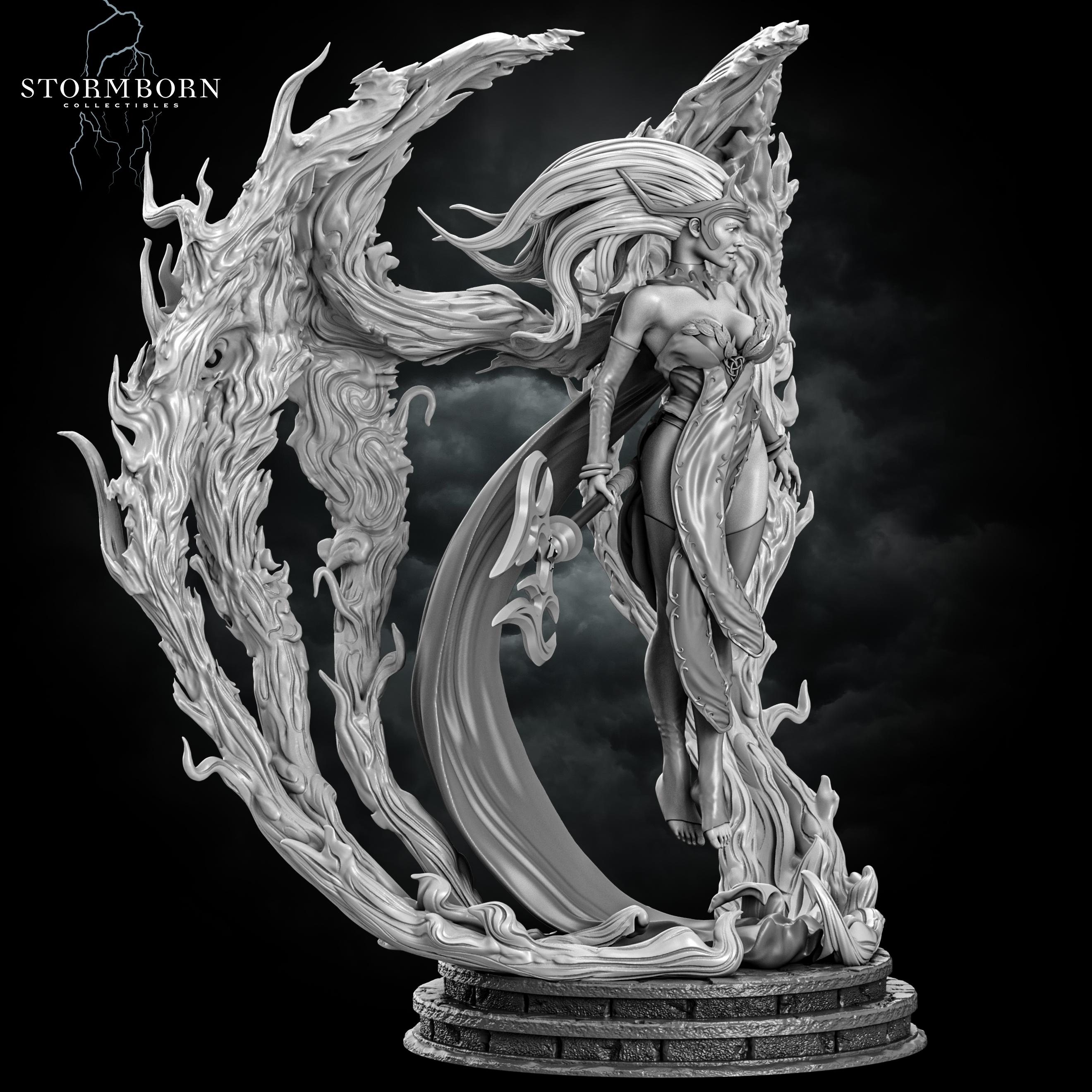 (1:12 scale statue) Lorna, Goddess of Flame 3d model