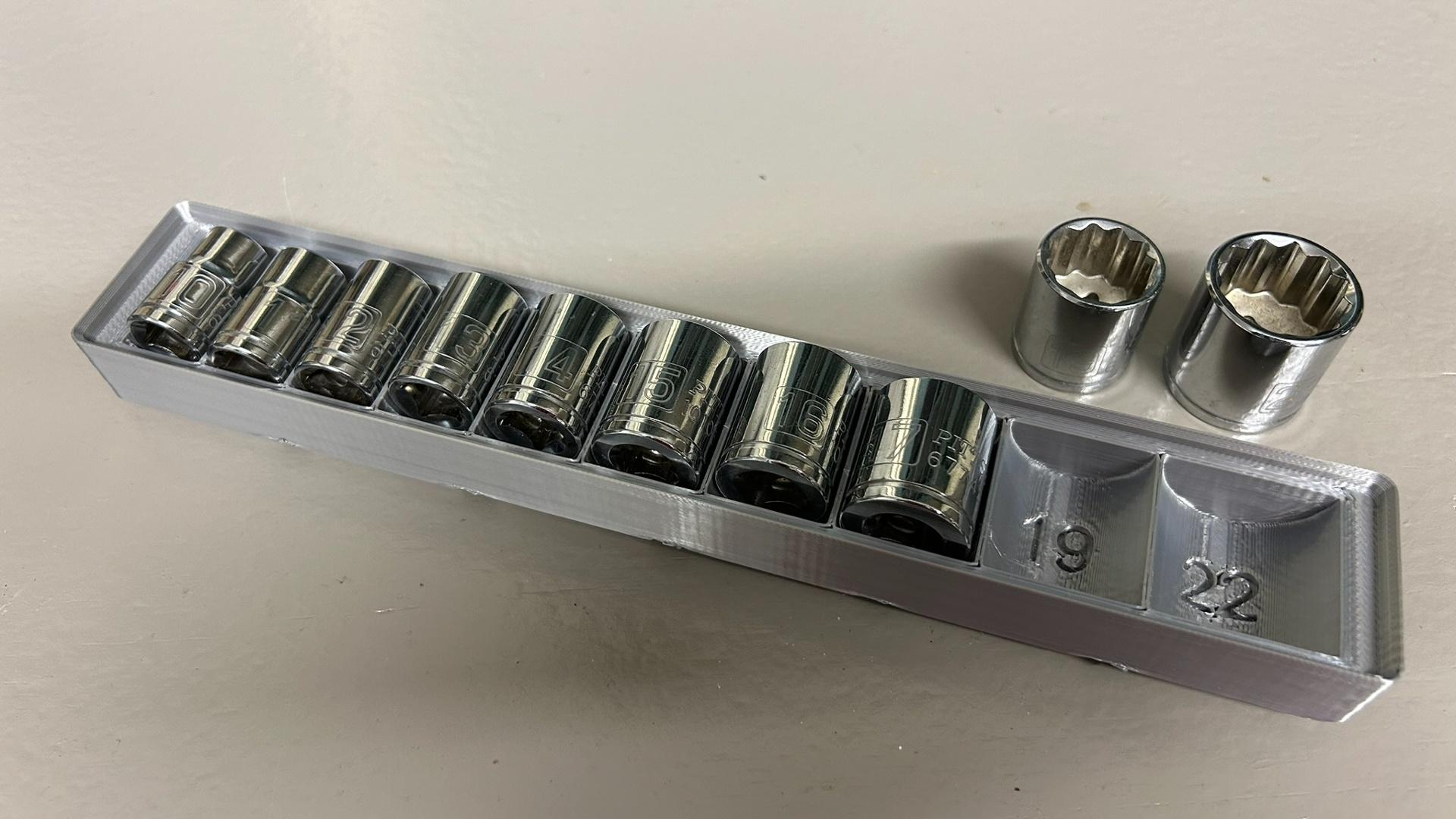 Gridfinity Metric Socket Set Holder 3d model