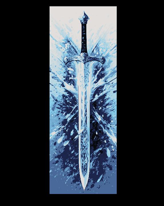 Excalibur or another magical weapon on display - set of 3 bookmarks 3d model