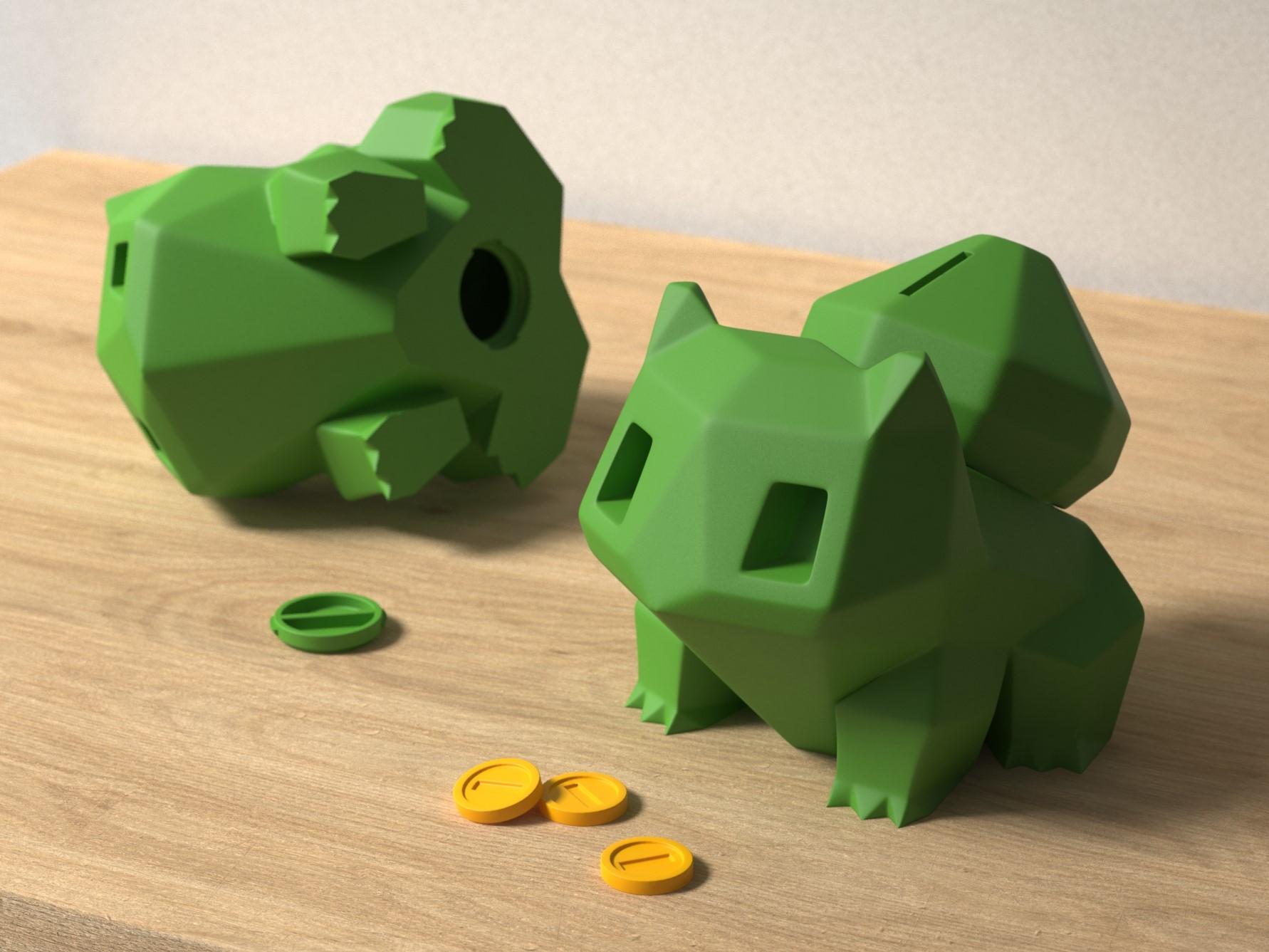 Low-poly Bulbasaur - Piggy Bank 3d model