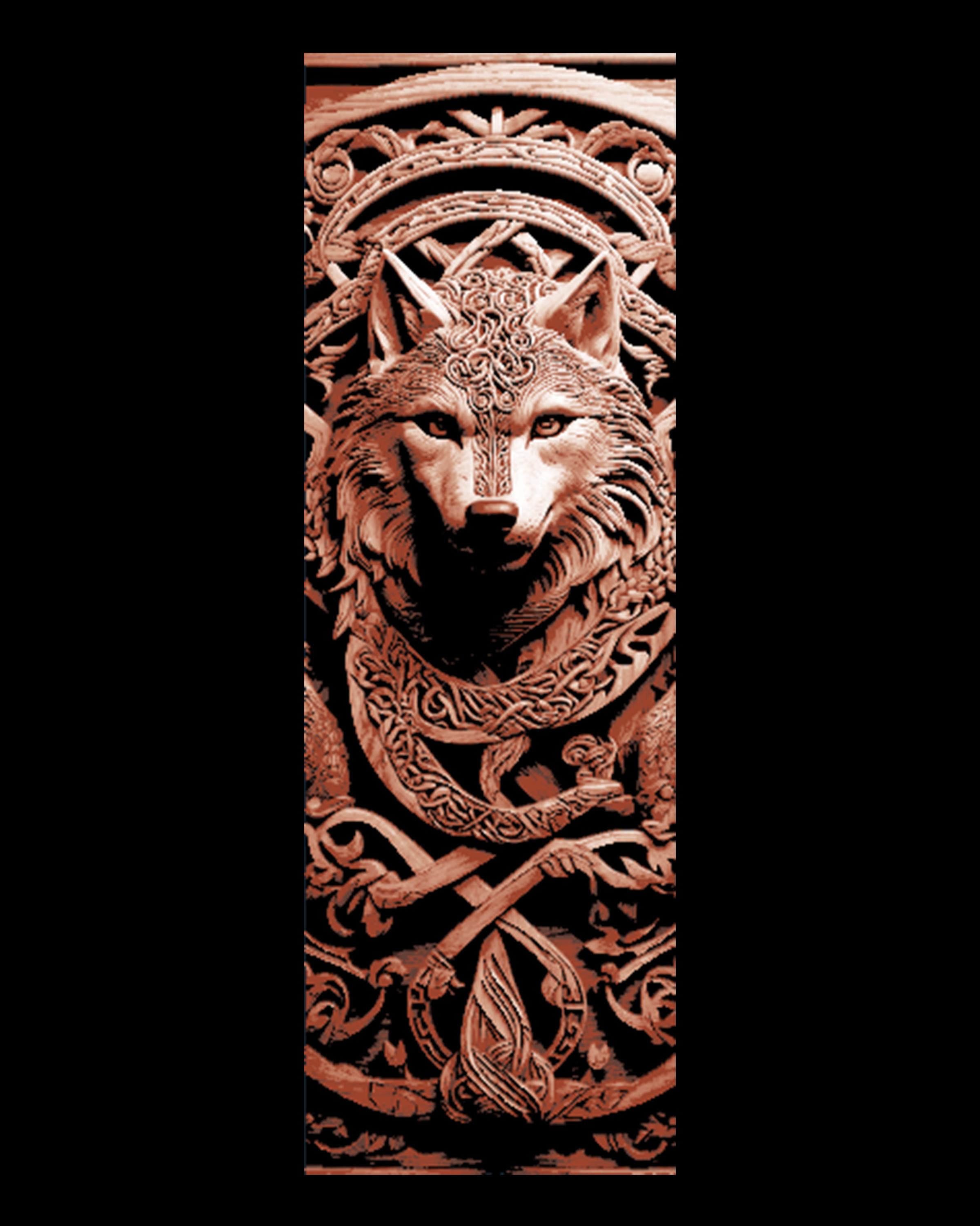 Celtic knot carvings celebrating the Mystical Wolf - Set of 3 Bookmarks 3d model