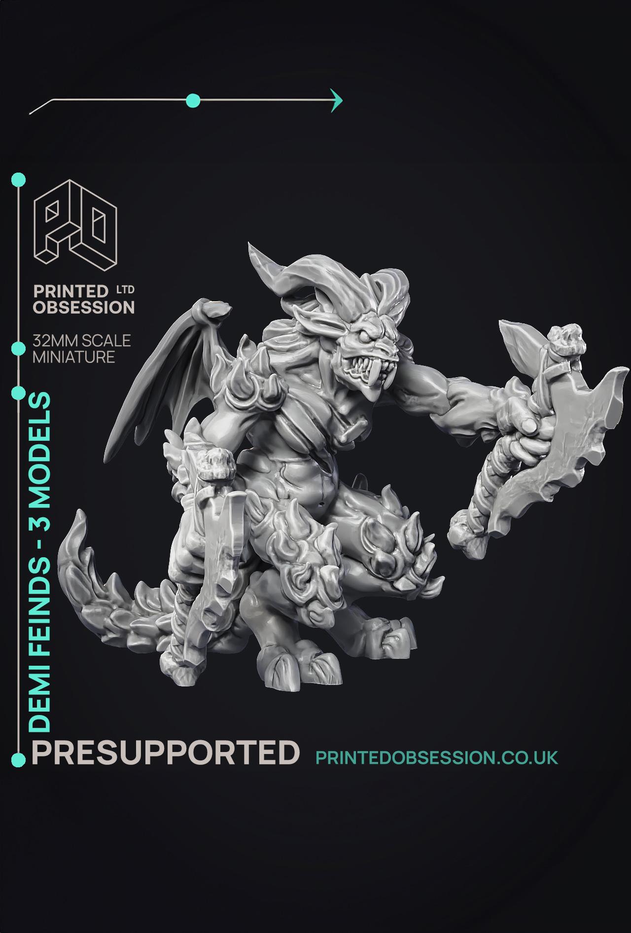 Demi Fiends - 3 Models - PRESUPPORTED - Hell Hath No Fury - 32mm model  3d model