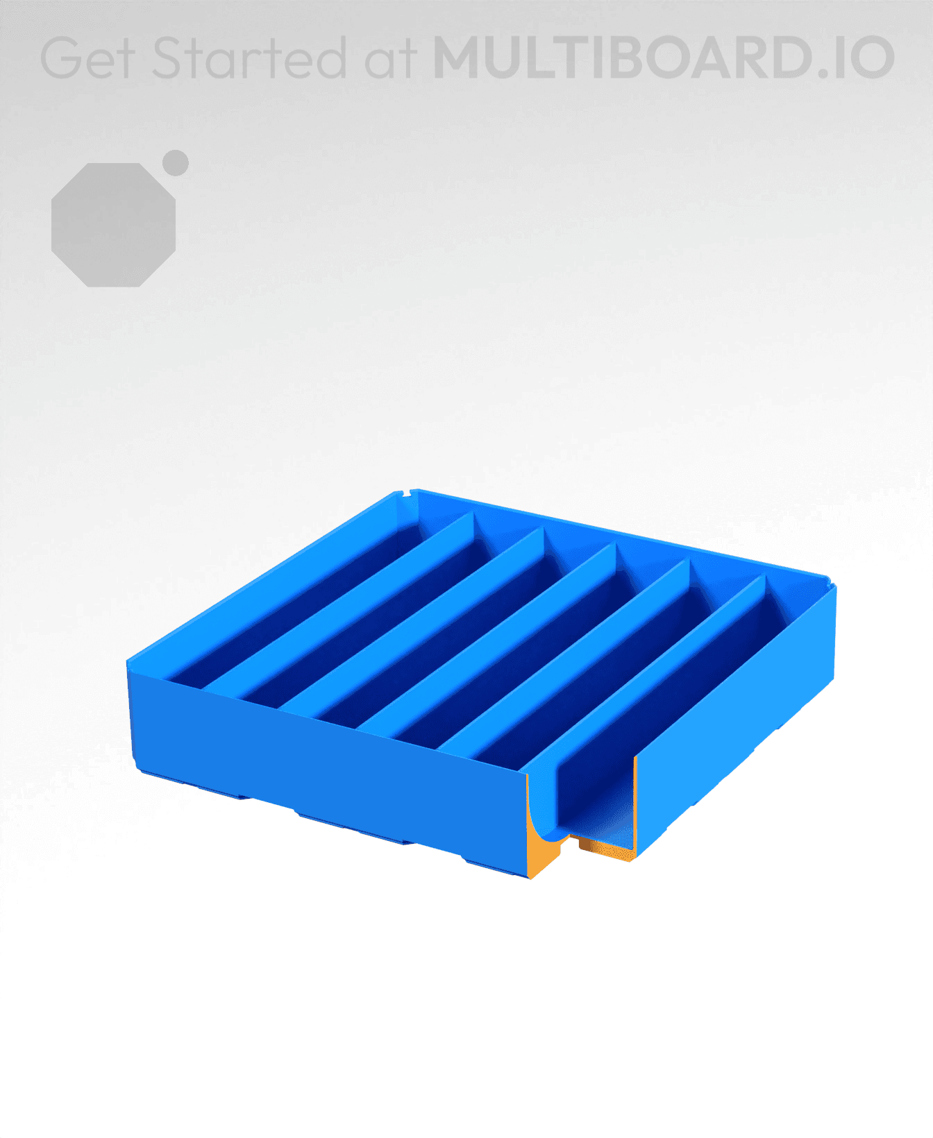 3x3x0.75 - Curved - Double Divided Bin - Multibin Insert 3d model