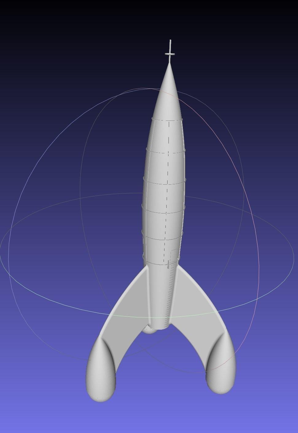 Tintin  Destination Moon Rocket Detailed Printable Model 3d model