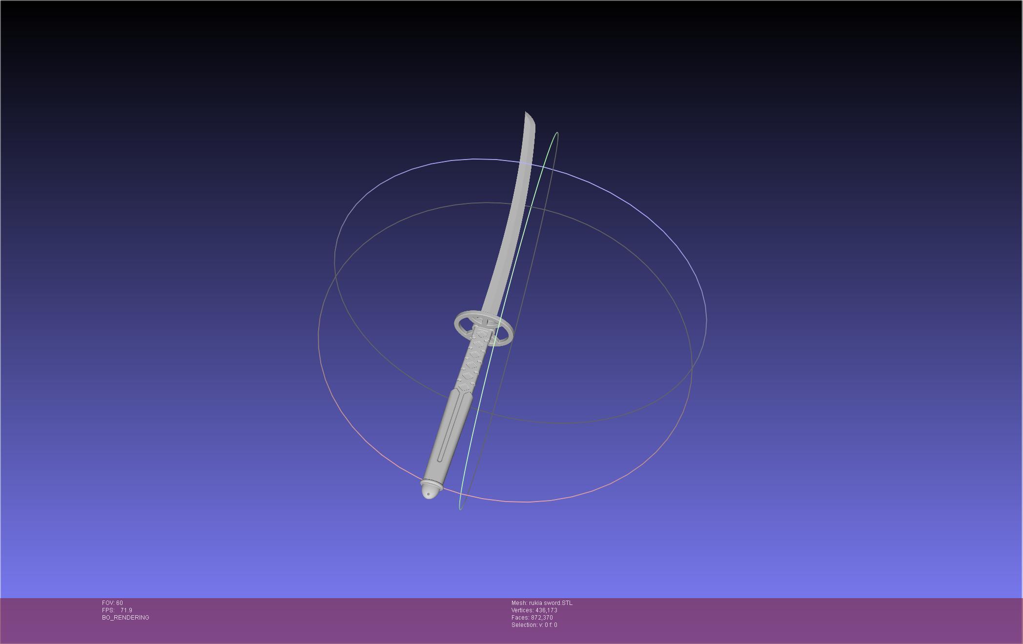 Bleach Kuchiki Rukia Sword Printable Assembly 3d model