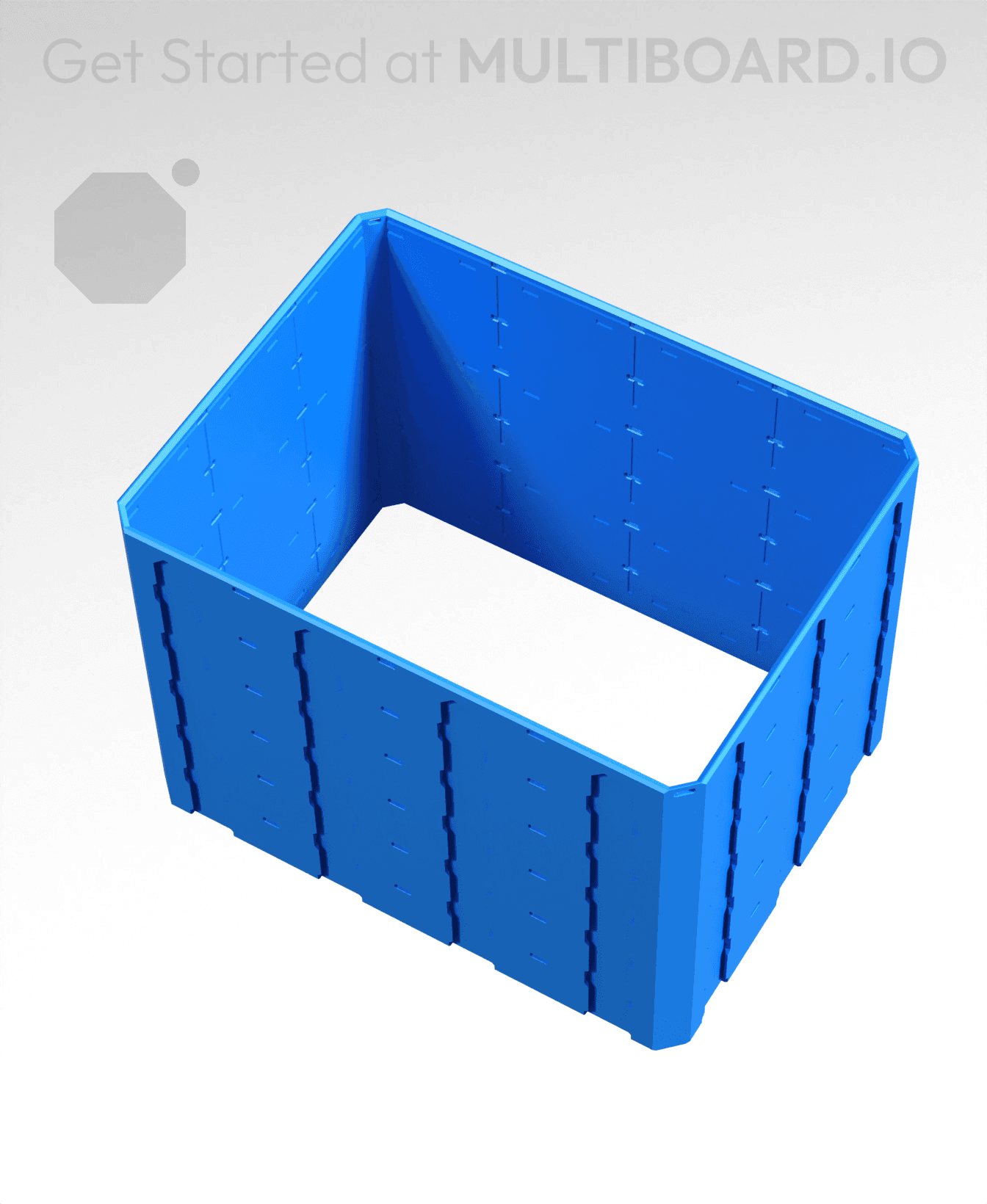 4x3x3 - Topped Multipoint Rail - Pop-In Bin Extension 3d model