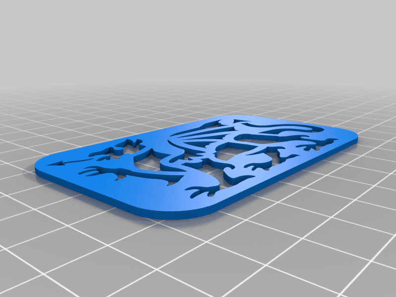 Red Dragon plaque wall hangar (based on Welsh Flag) 3d model