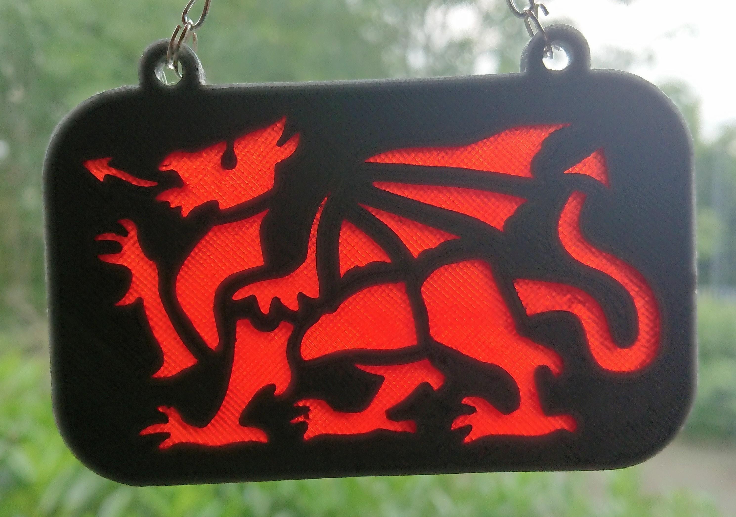 Red Dragon plaque wall hangar (based on Welsh Flag) 3d model