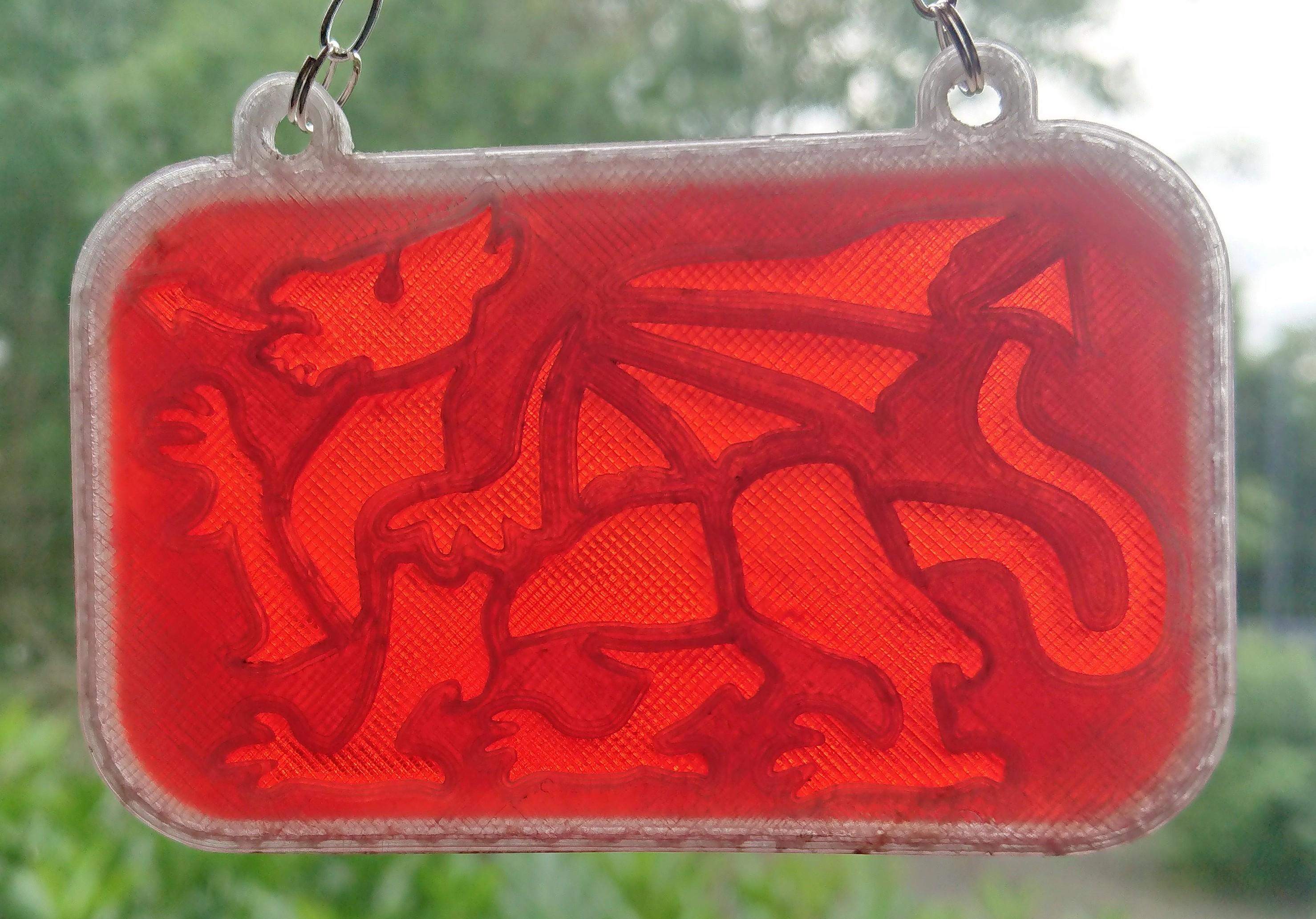 Red Dragon plaque wall hangar (based on Welsh Flag) 3d model