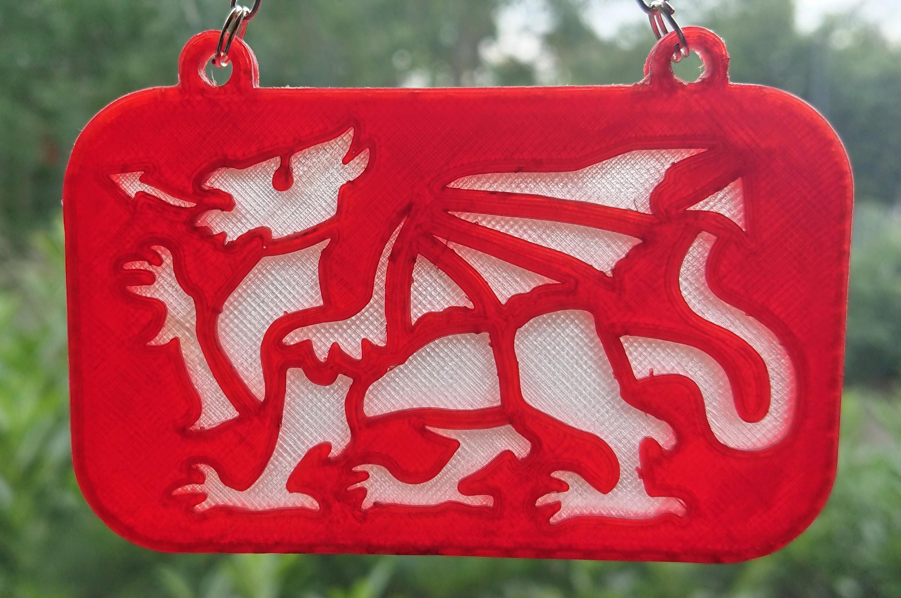 Red Dragon plaque wall hangar (based on Welsh Flag) 3d model