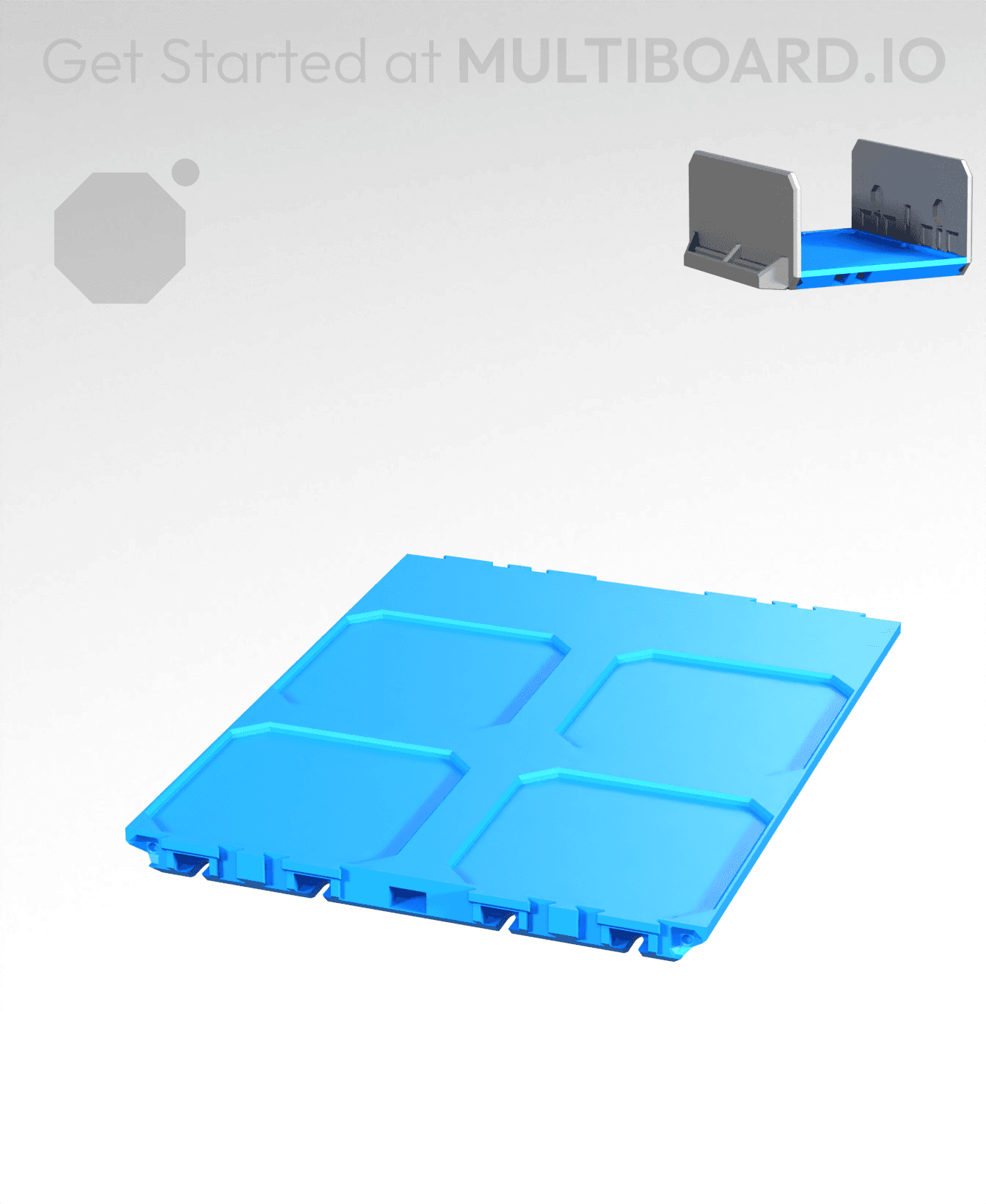 2x2.5-Deep - Internal Grid - Multibin Drawer Base 3d model