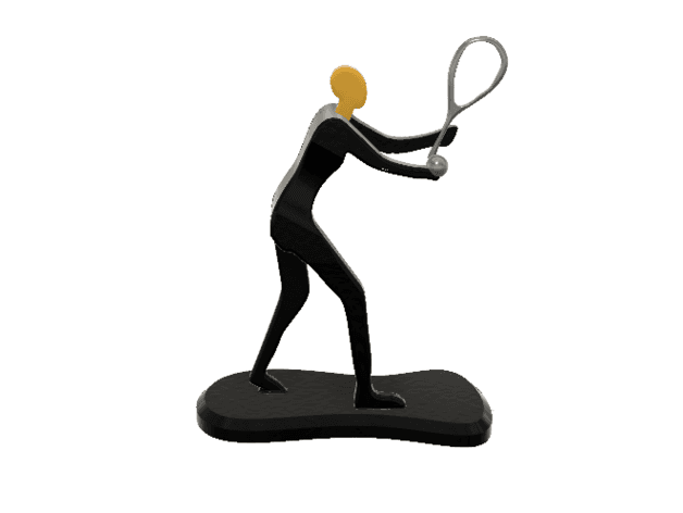 Tennis Athlete Minimalist Square 3d model