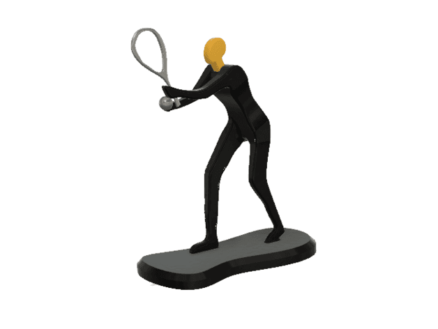 Tennis Athlete Minimalist Square 3d model