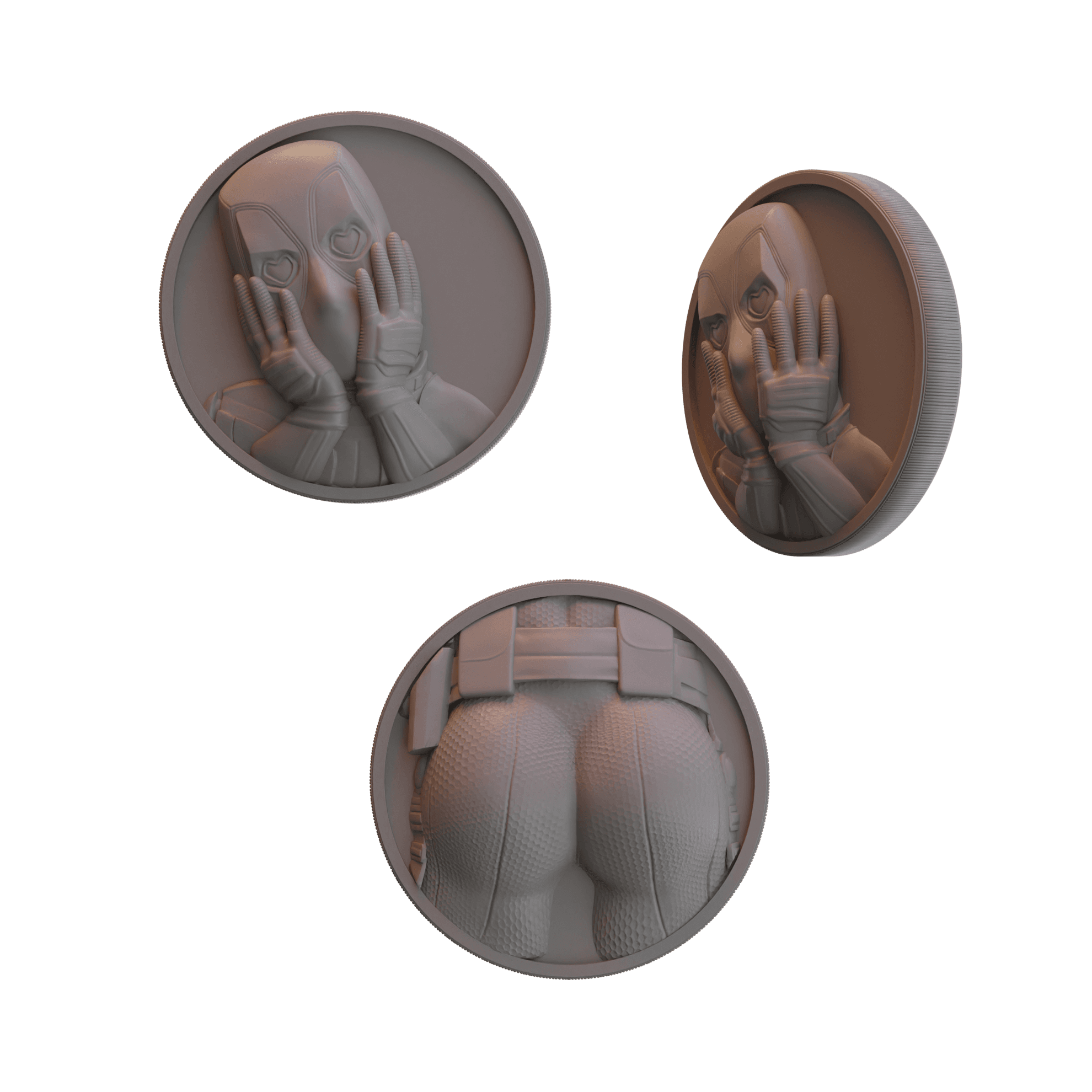 Deadpool Butt Coin 3d model