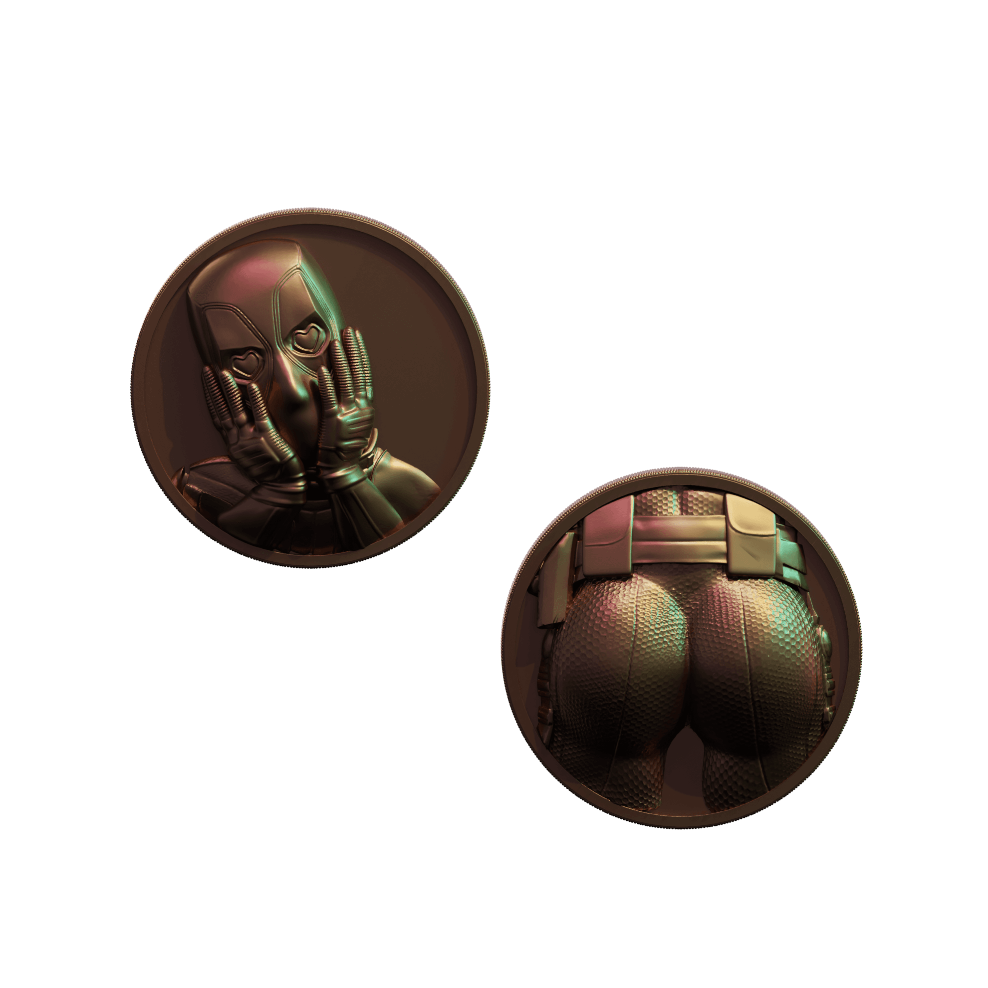 Deadpool Butt Coin 3d model