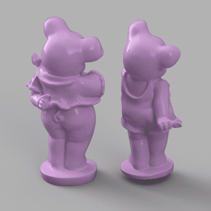 Pig Boy and Girl 3d model