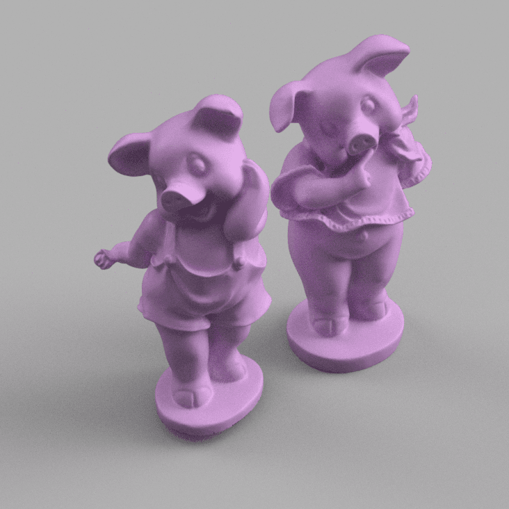 Pig Boy and Girl 3d model