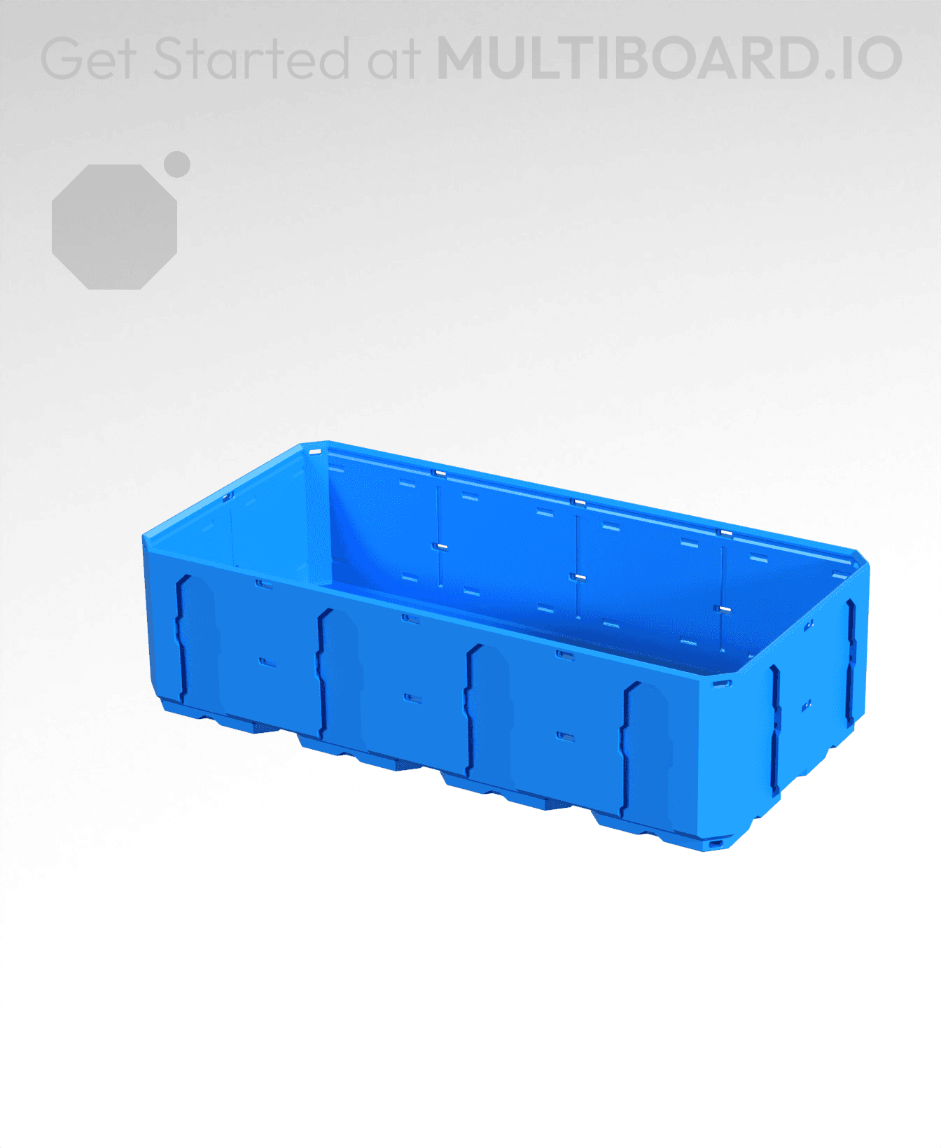 4x2x1 - Topped Multipoint Rail - Multibin Shell 3d model