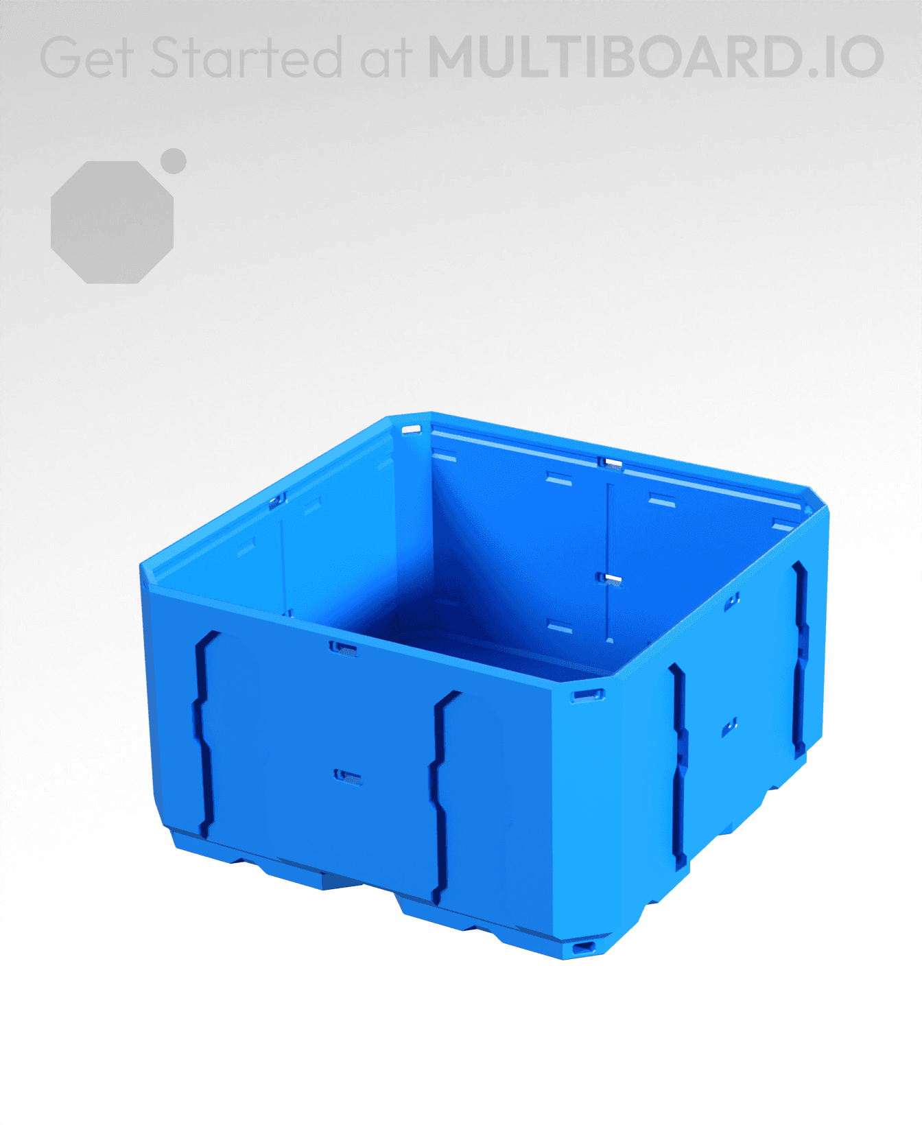 2x2x1 - Topped Multipoint Rail - Multibin Shell 3d model