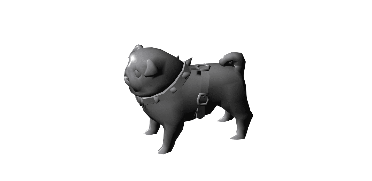 dog pug.obj 3d model