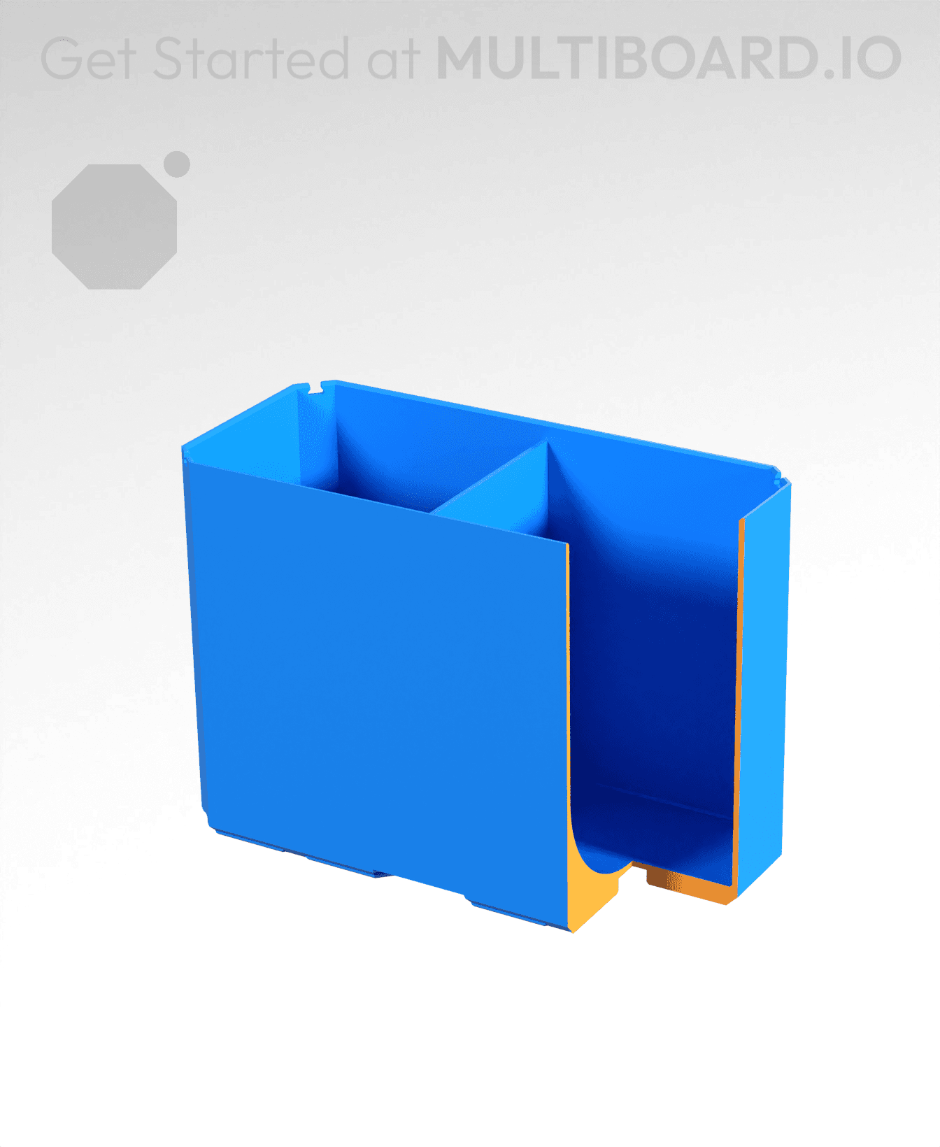 2x1x1.5 - Curved - Divided Bin - Multibin Insert 3d model