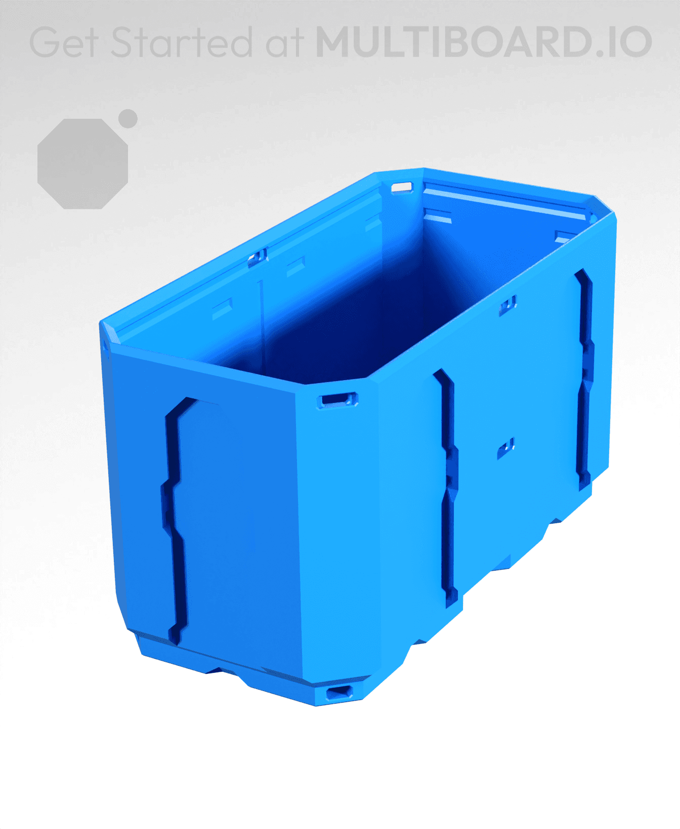 1x2x1 - Topped Multipoint Rail - Multibin Shell 3d model