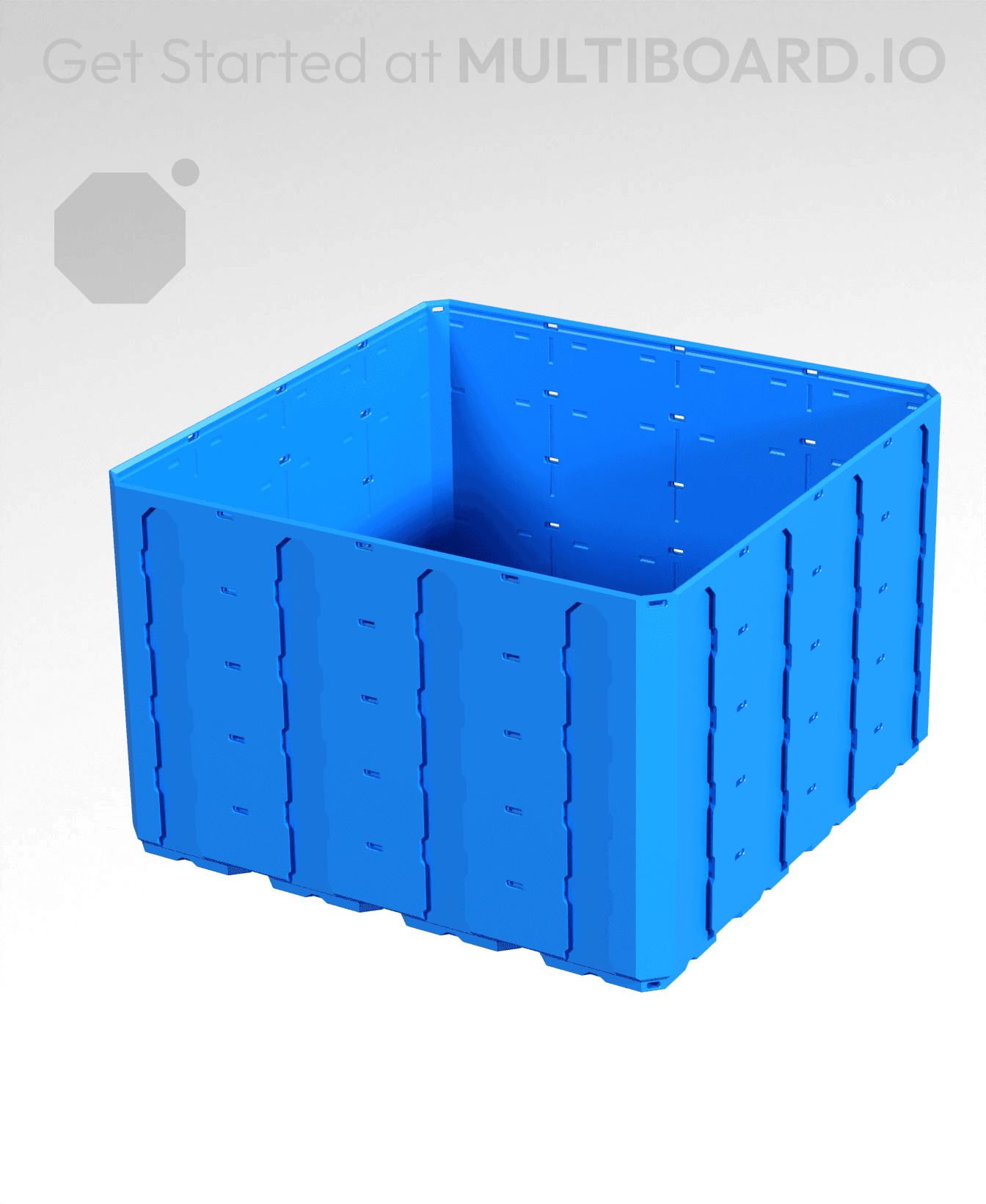 4x4x2.5 - Topped Multipoint Rail - Multibin Shell 3d model