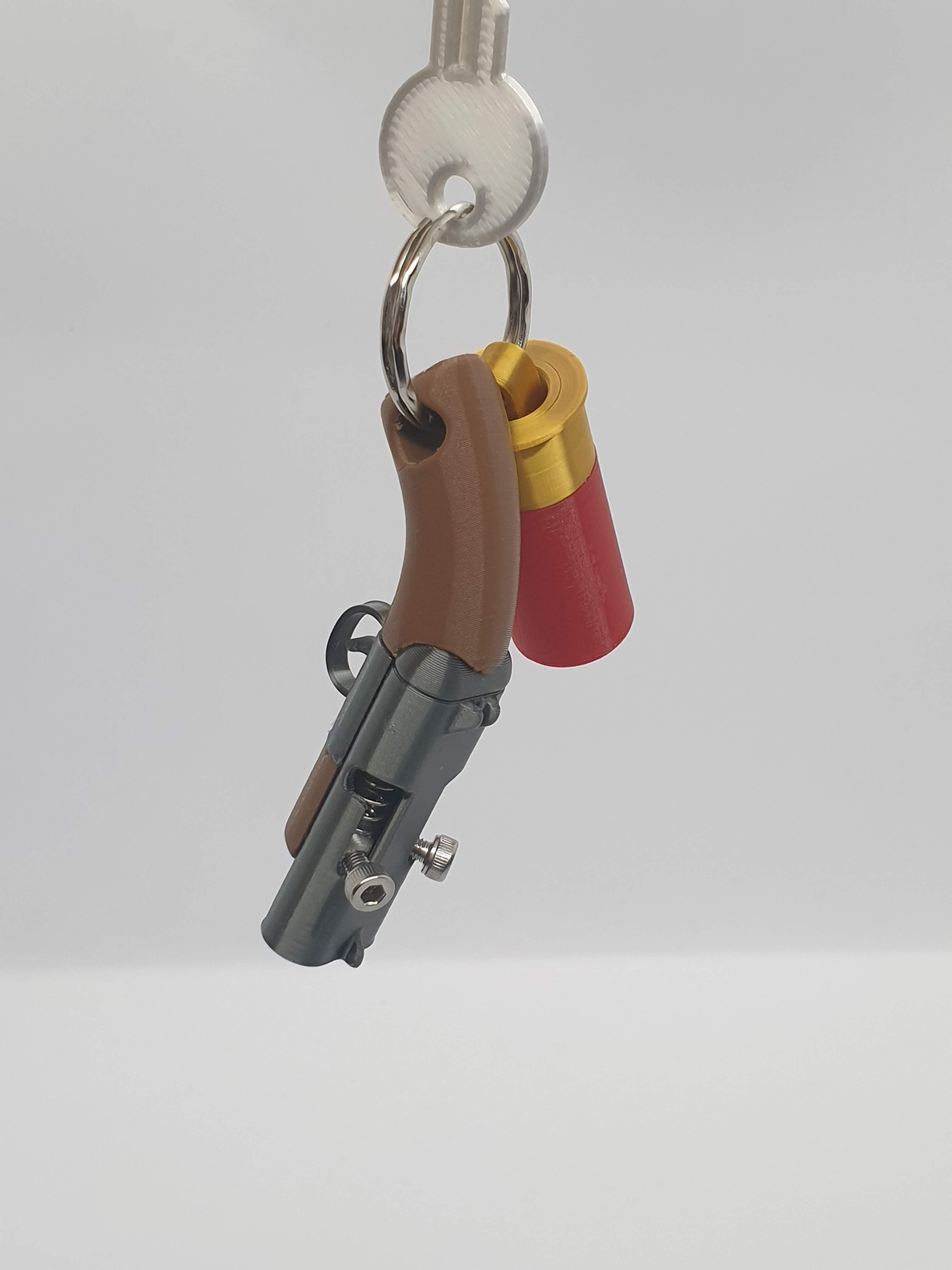 Double Barrel Shotgun Keychain 3d model