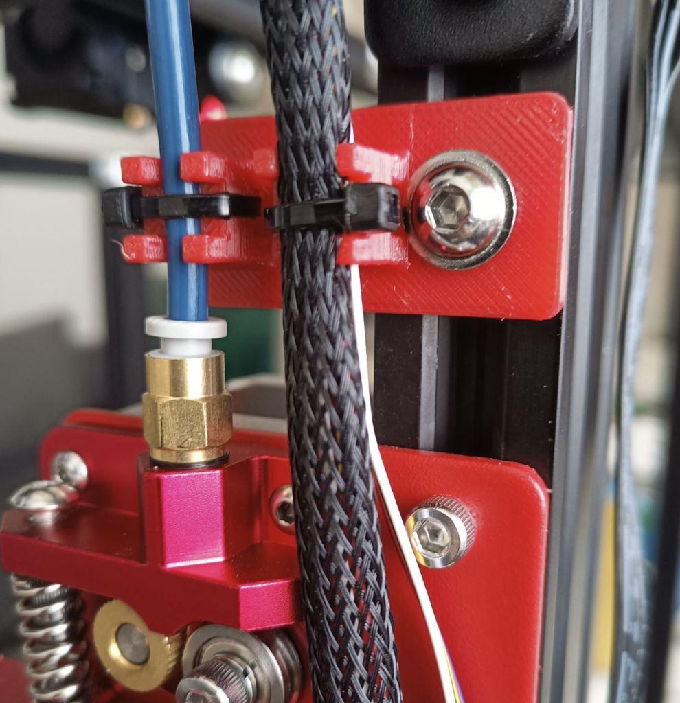 Ender 5 Pro Extruder Bowden and Cable Relief 3d model