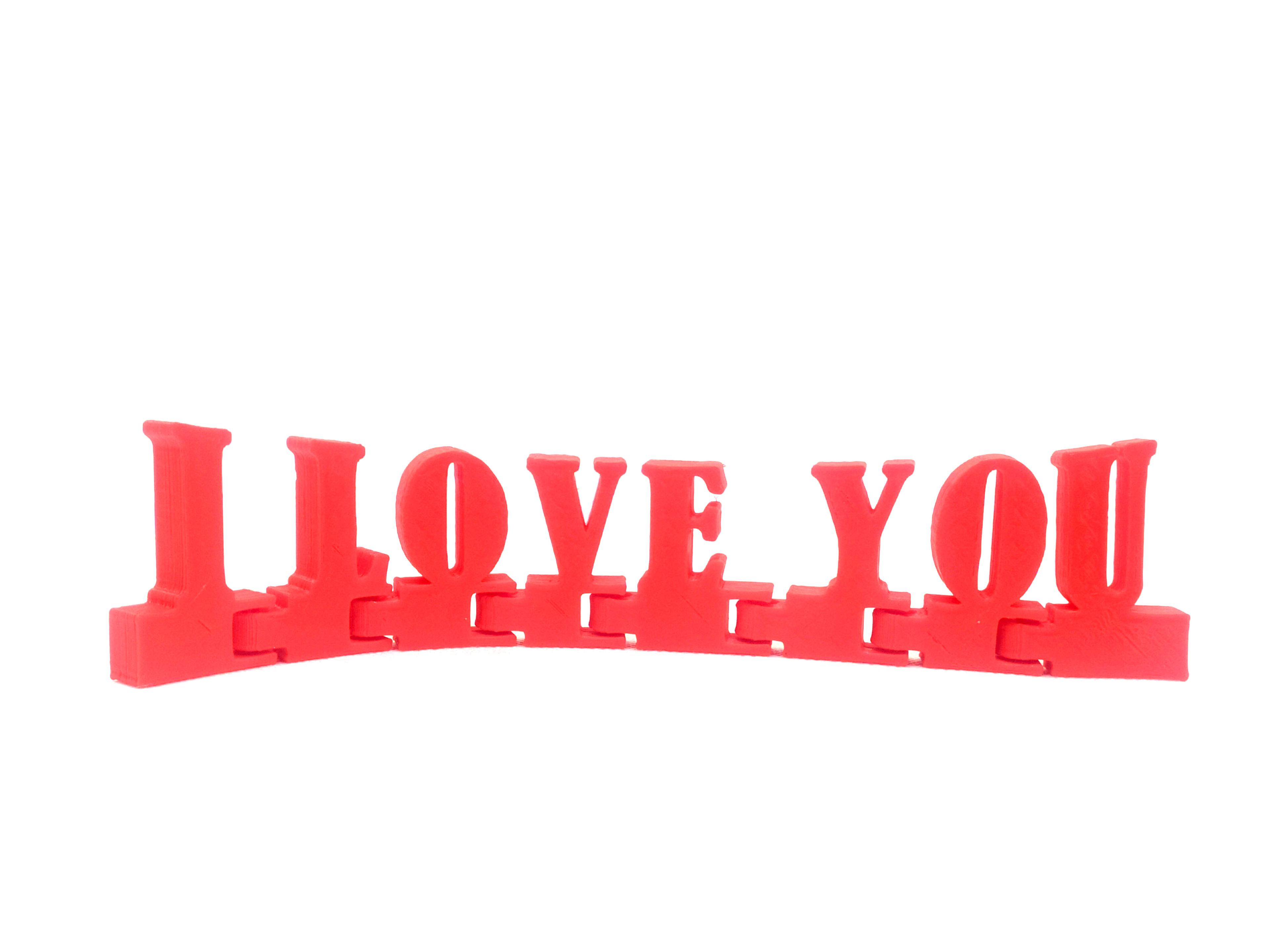 Lettres Articulées "I Love You" en 3D – Message d'Affection 3d model