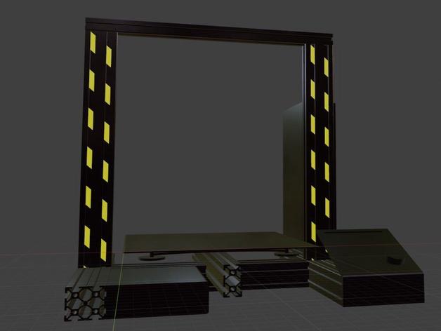 Danger stripes mod for 3D-printer profile 3d model