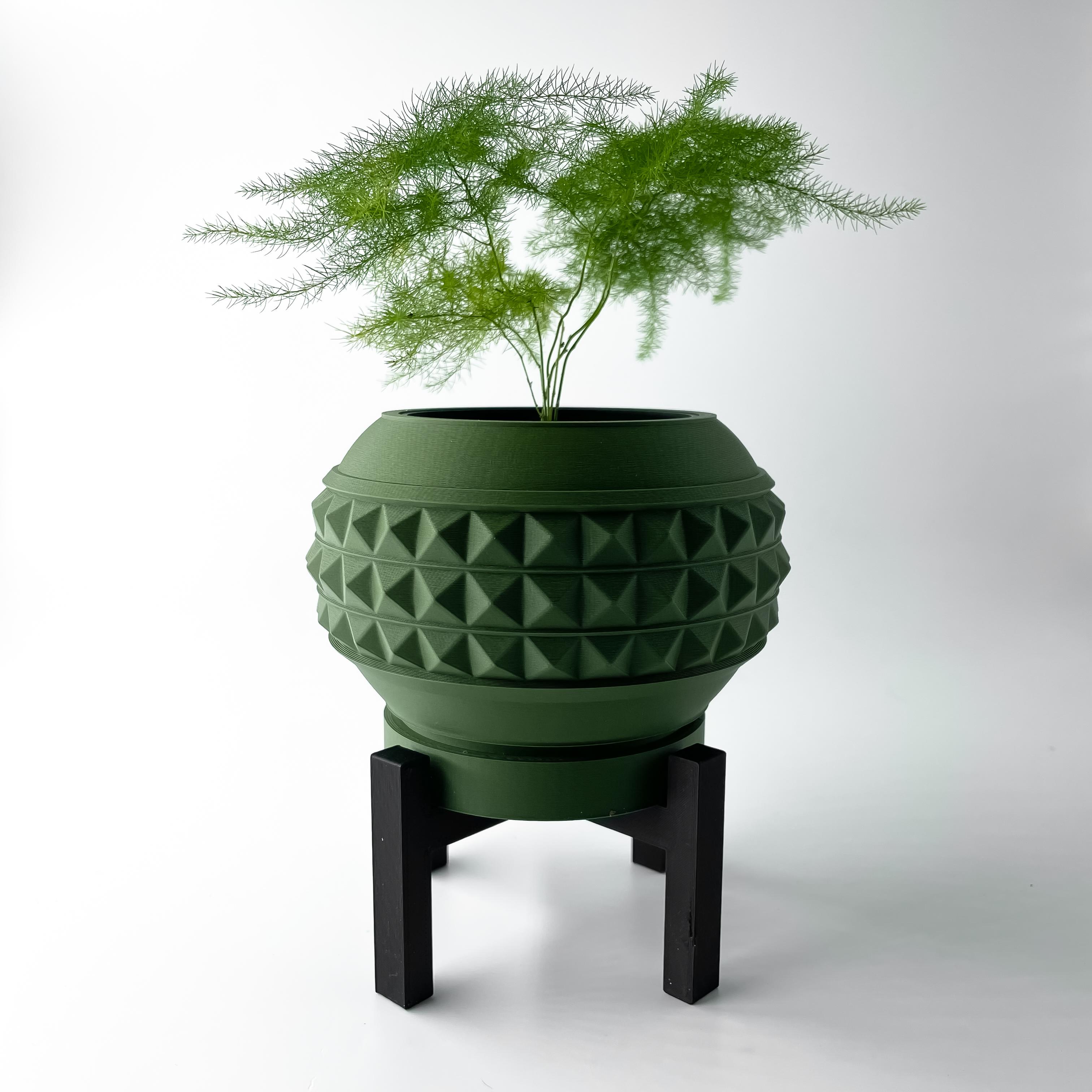 The Dorvin Planter Pot with Drainage Tray & Stand | Modern and Unique Home Decor for Plants 3d model