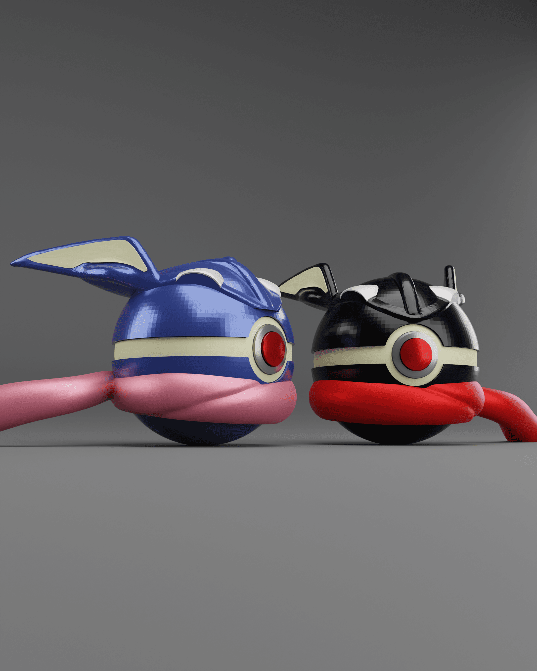 GreniBall Greninja Themed Opening Pokeball - Fan Art 3d model