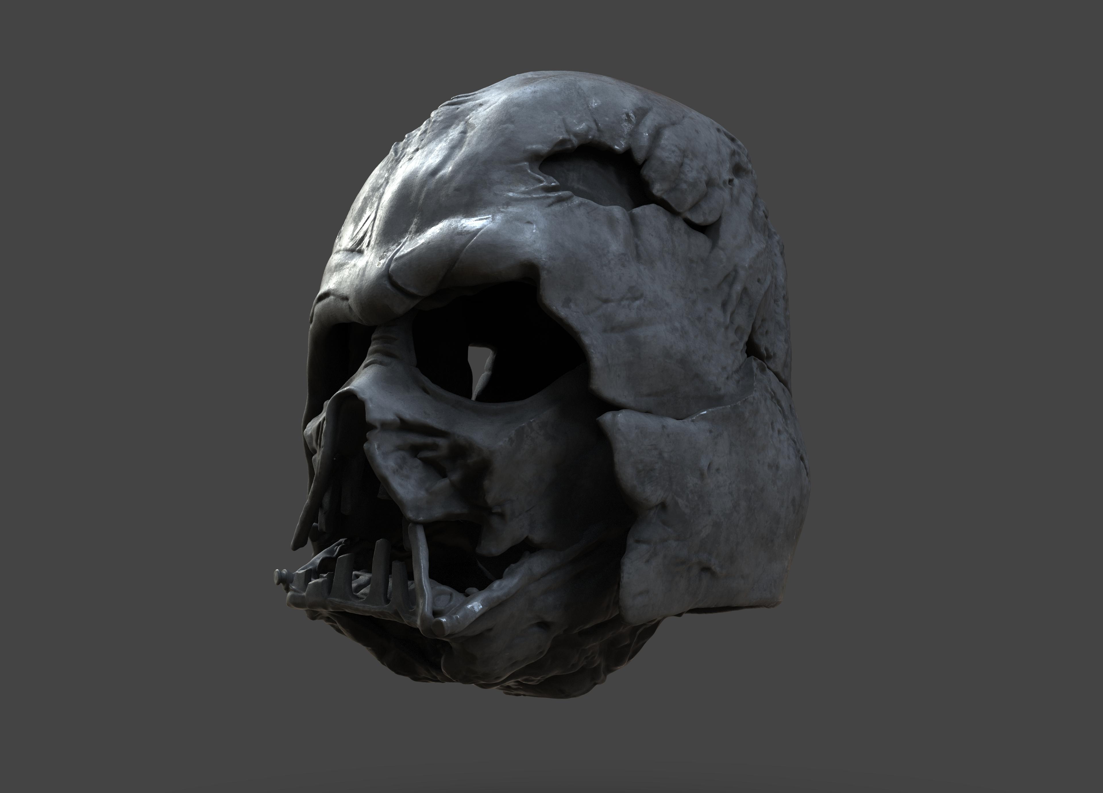 Melted Darth Vader Helmet Display 3d model