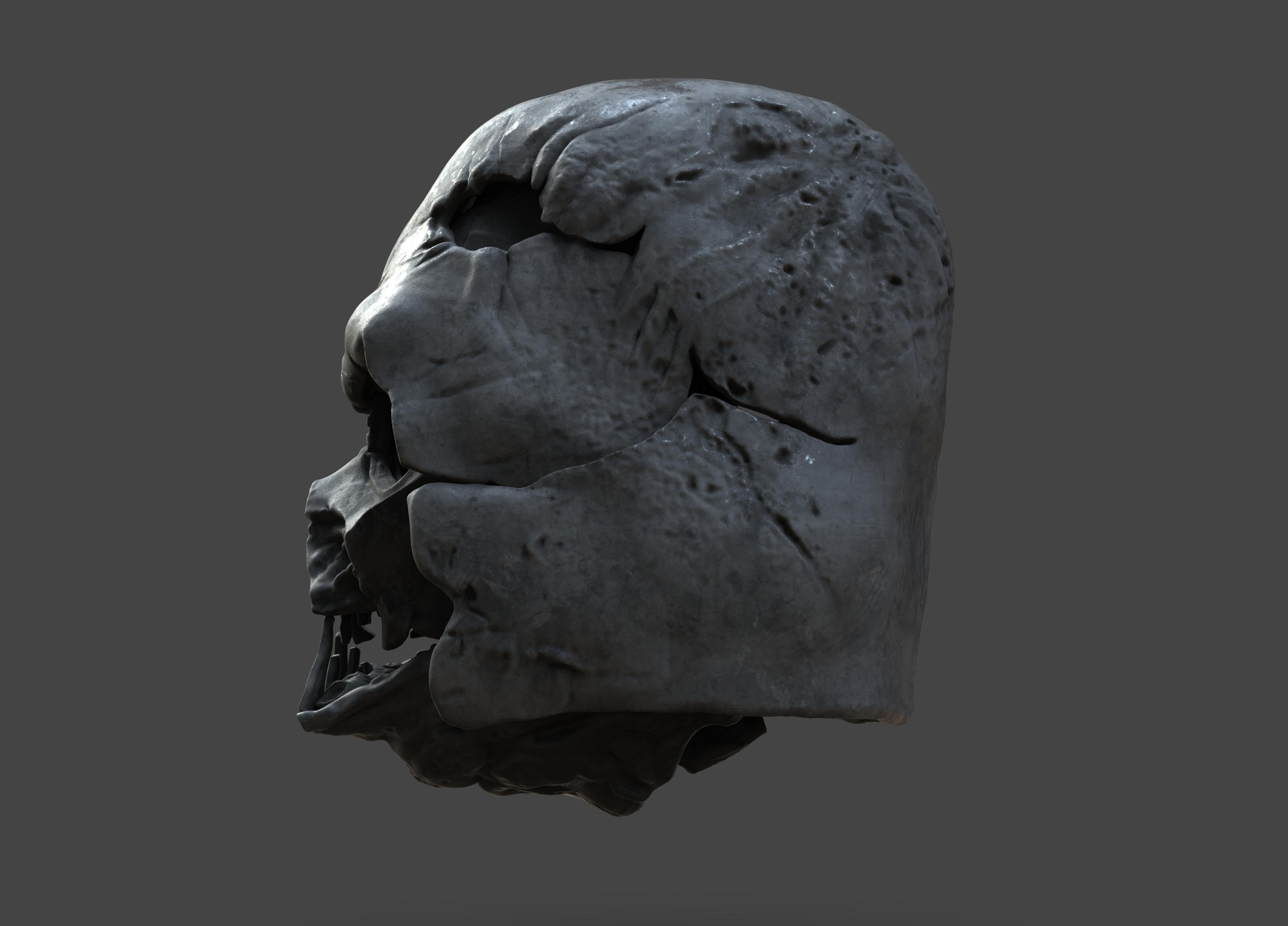 Melted Darth Vader Helmet Display 3d model