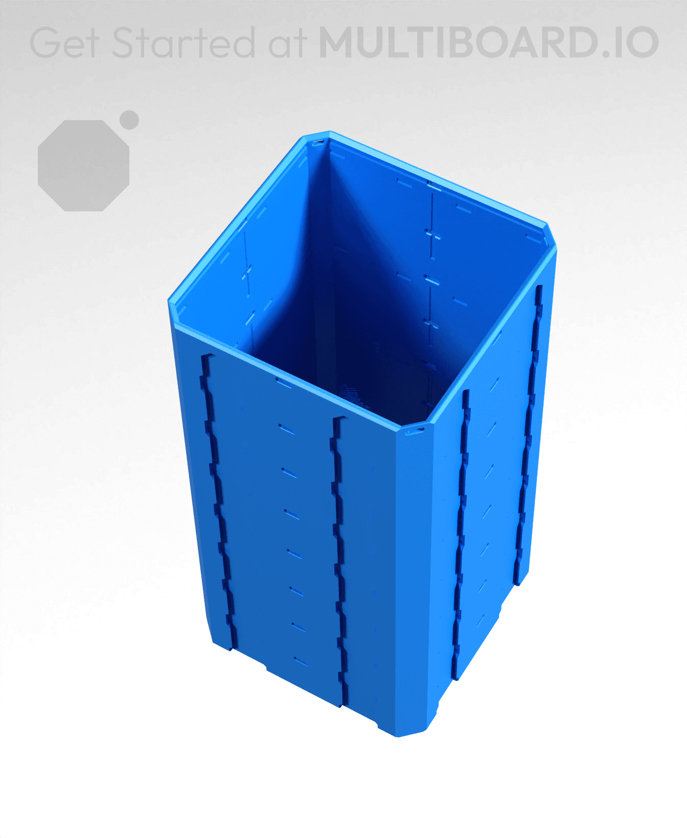 2x2x4 - Topped Multipoint Rail - Pop-In Bin Extension 3d model