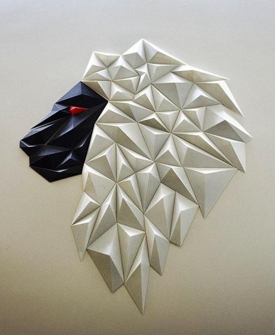 Geometric Lion wall art - B  3d model