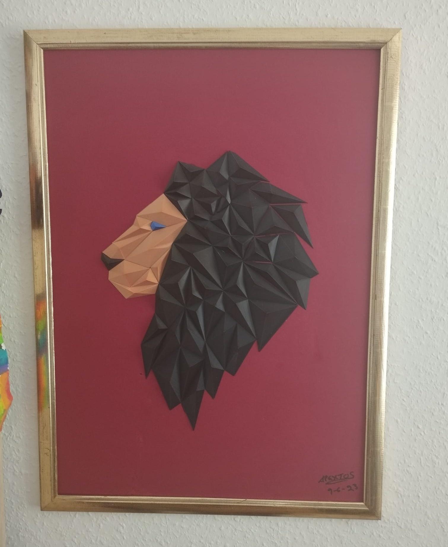 Geometric Lion wall art - B  3d model