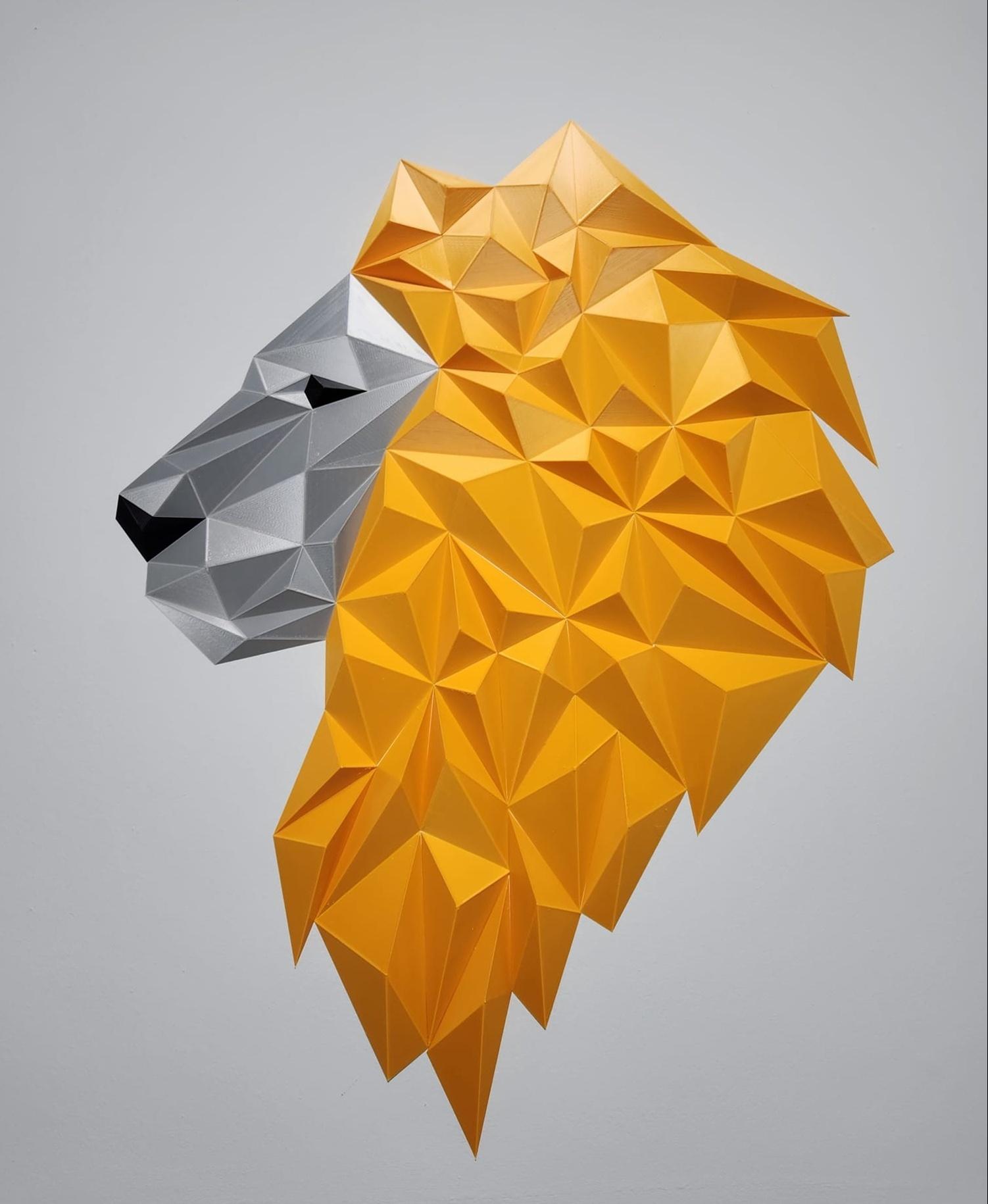 Geometric Lion wall art  3d model