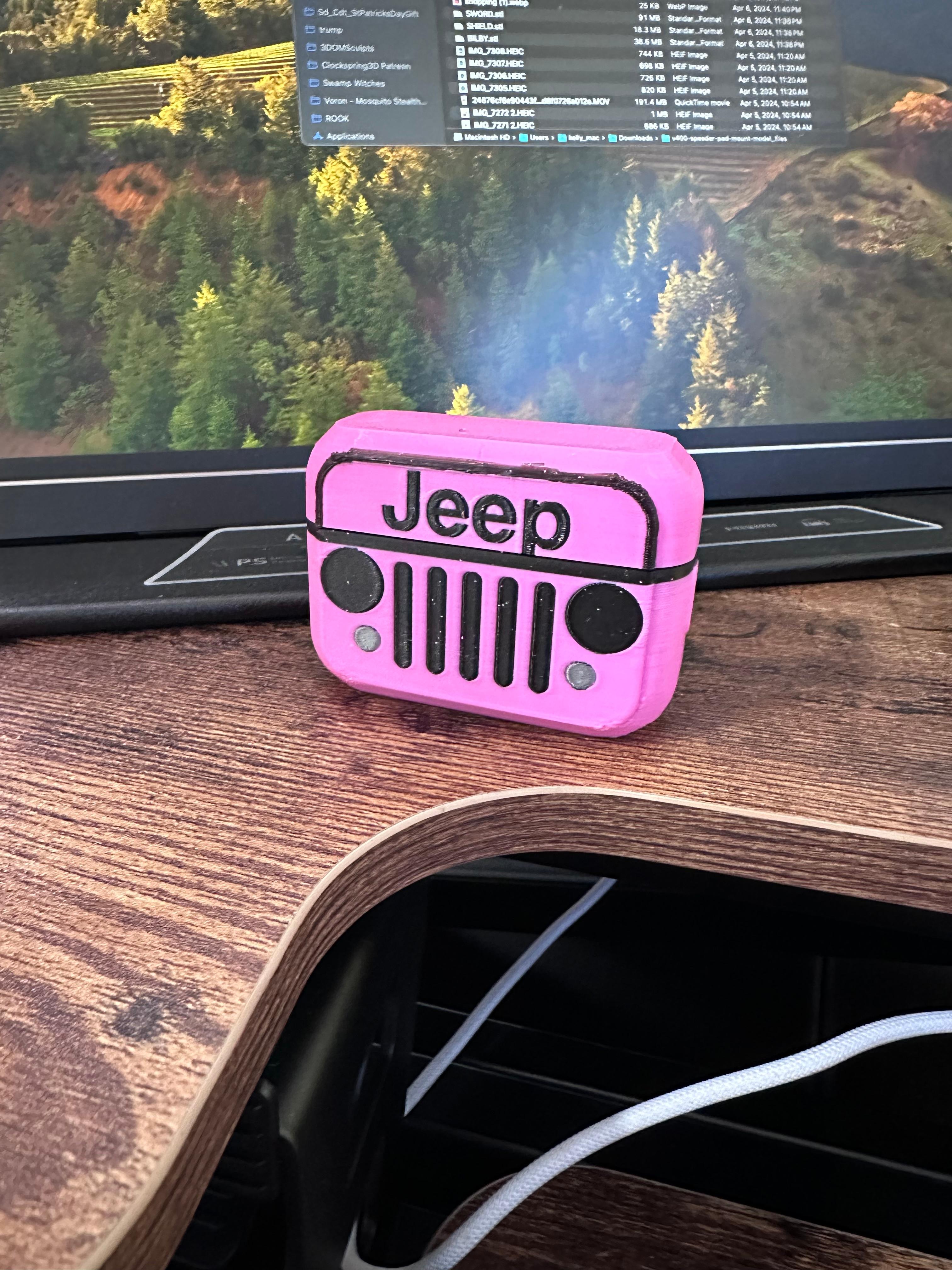 Jeep, WRANGLER, BARBIE JEEP, PINK, APPLE AIRPODS CASE  3d model