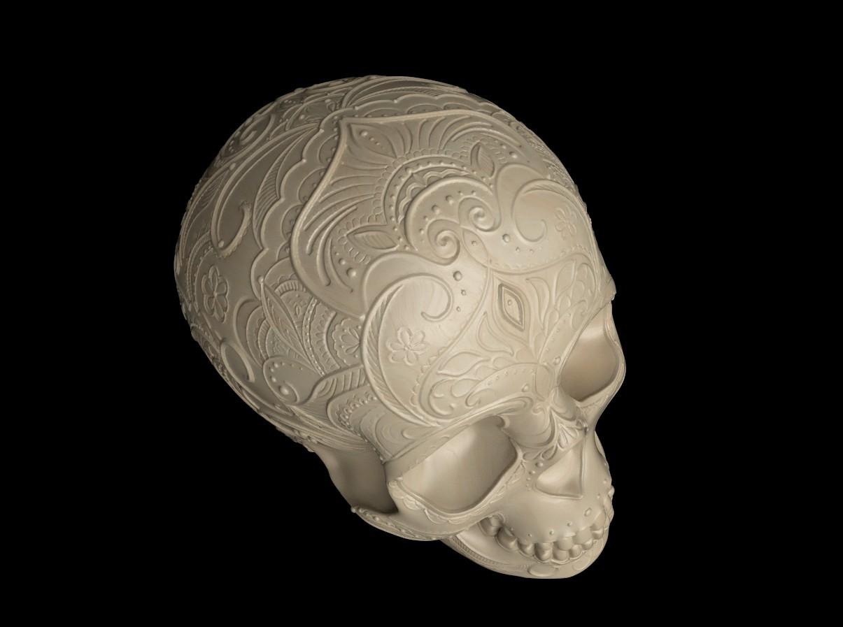 Mandala Lace Skull 3d model