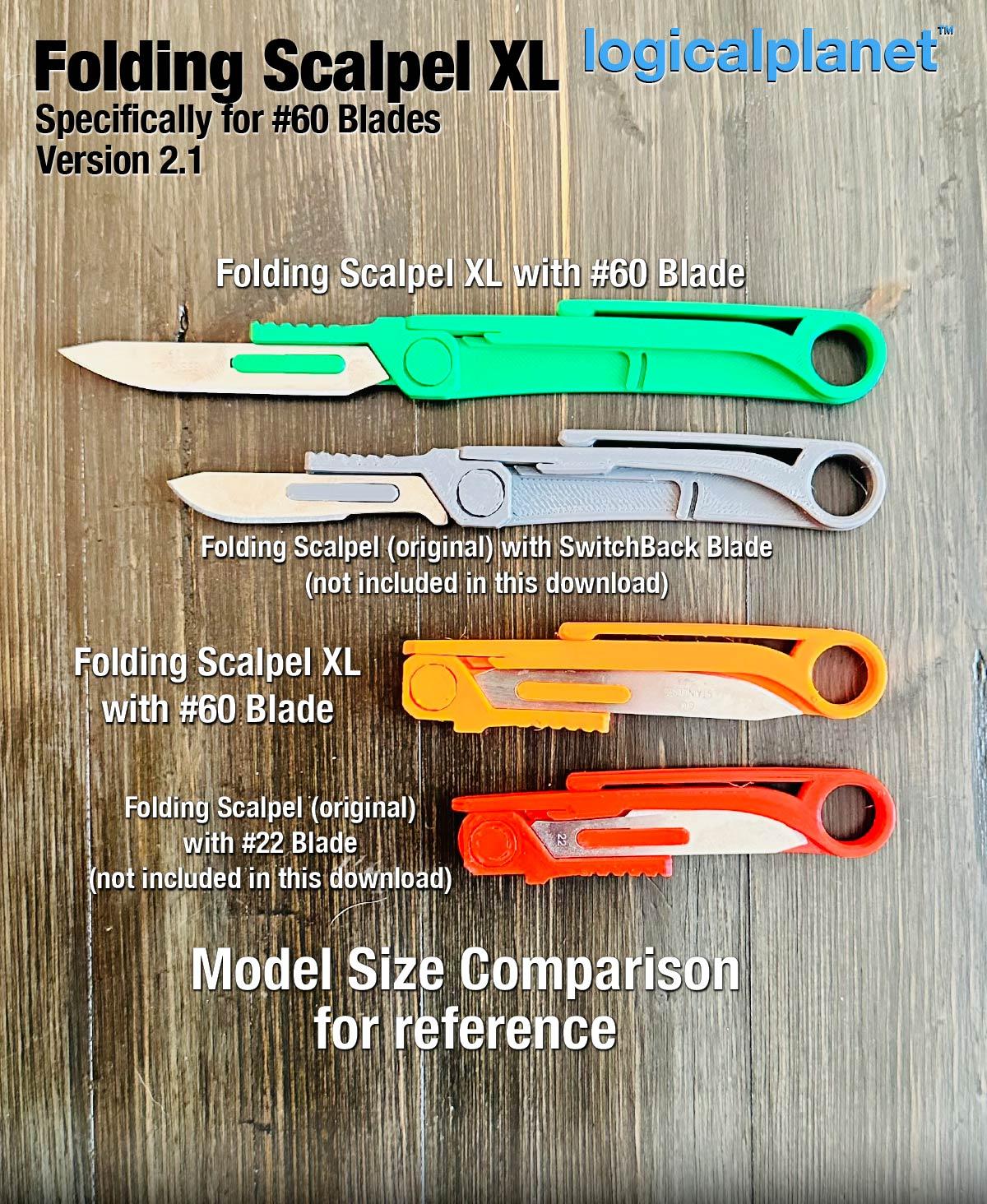 Folding Scalpel XL v2.1 (for #60 Blades) 3d model