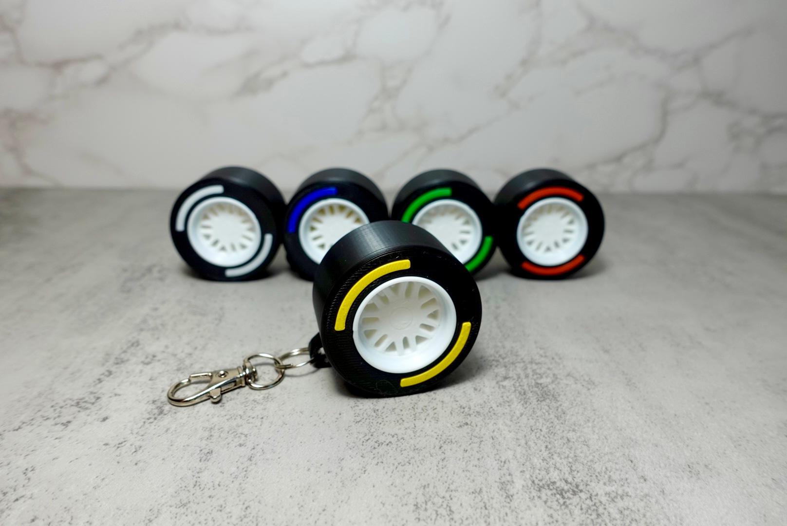 F1 Style Tire Keychain 3d model