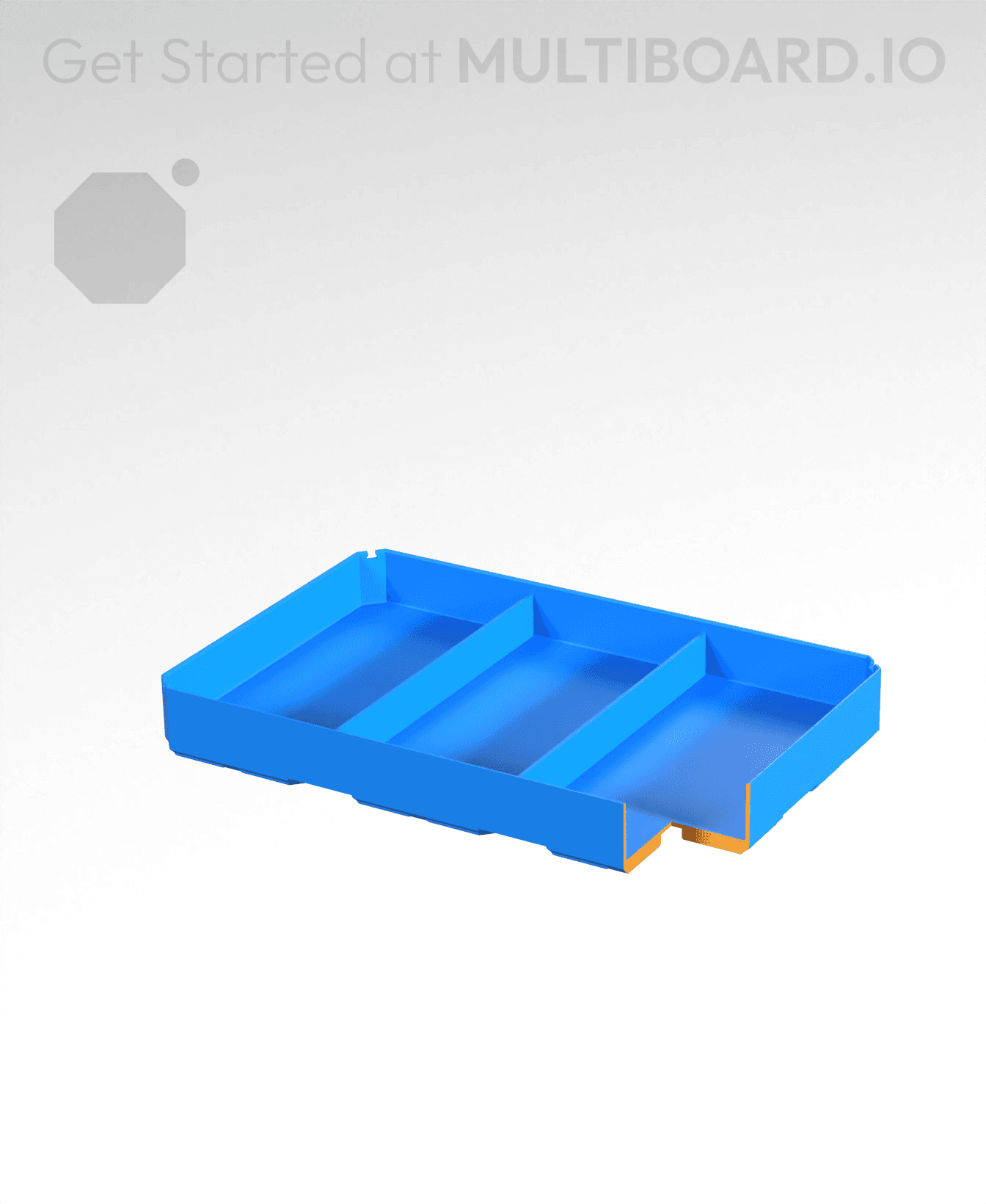 3x2x0.5 - Divided Bin - Multibin Insert 3d model