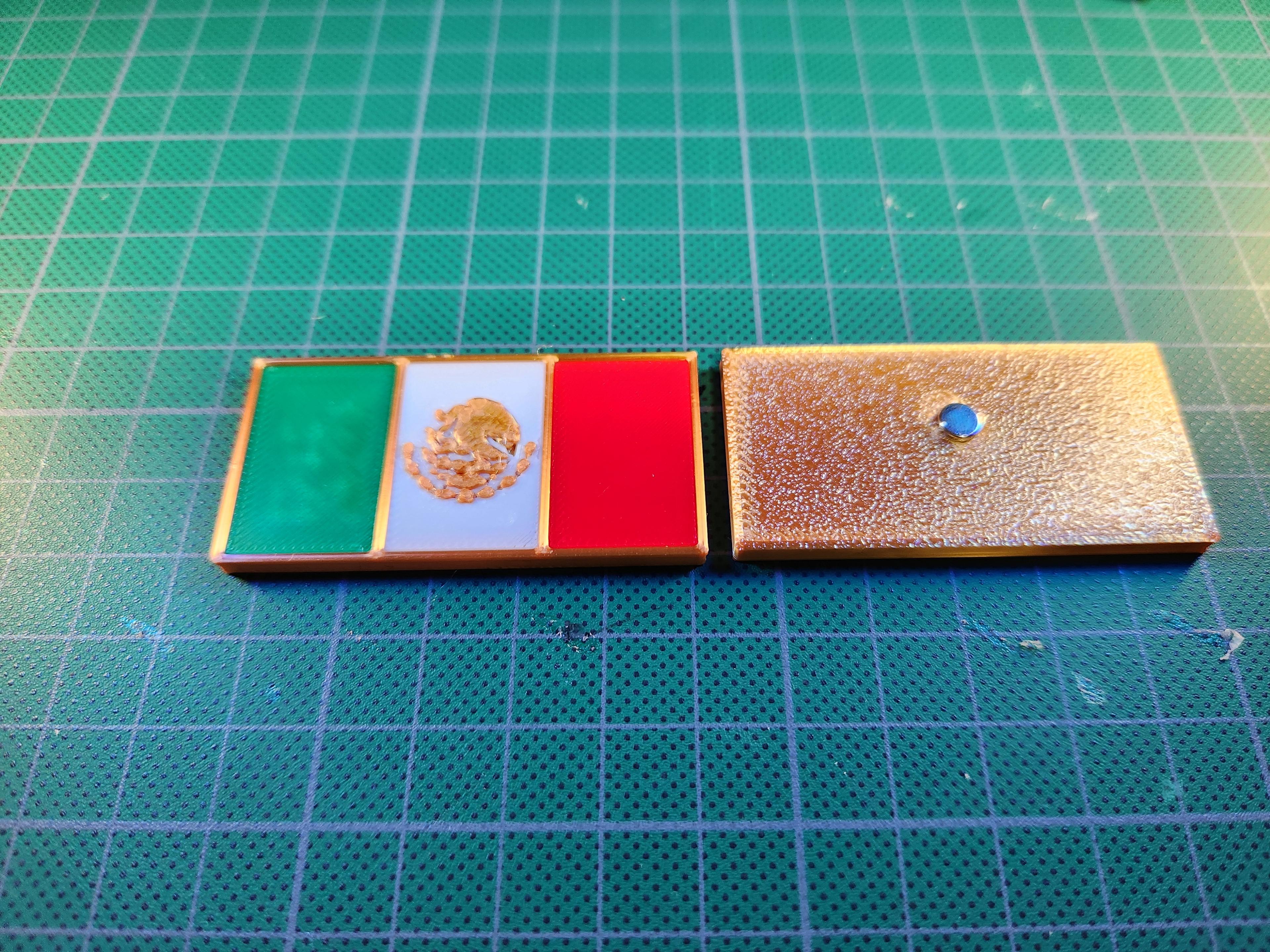 Bandera mexicana imán - Mexican Flag Magnet 3d model